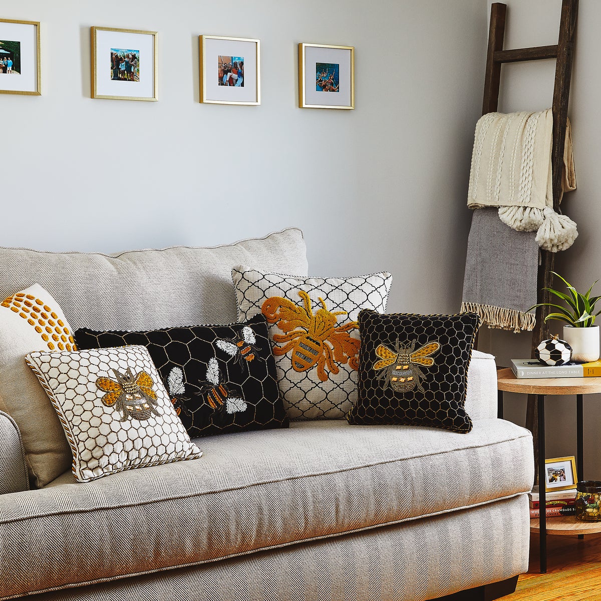 Queen Bee Black Throw Pillow - Image 6