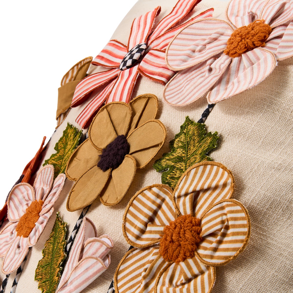 Striped Flowers Throw Pillow - Image 4