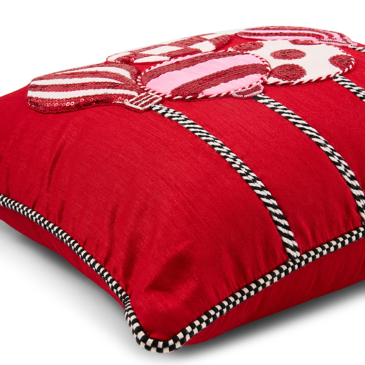 Red Ornaments Throw Pillow - Image 3