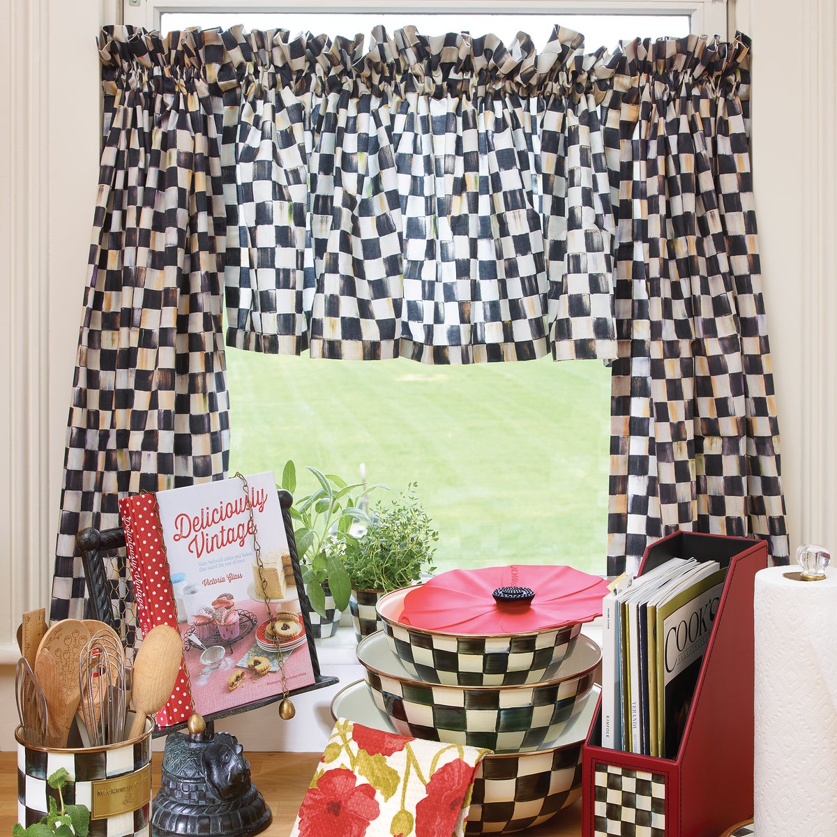 Courtly Check Cafe Curtains, Set of 2 - Image 3