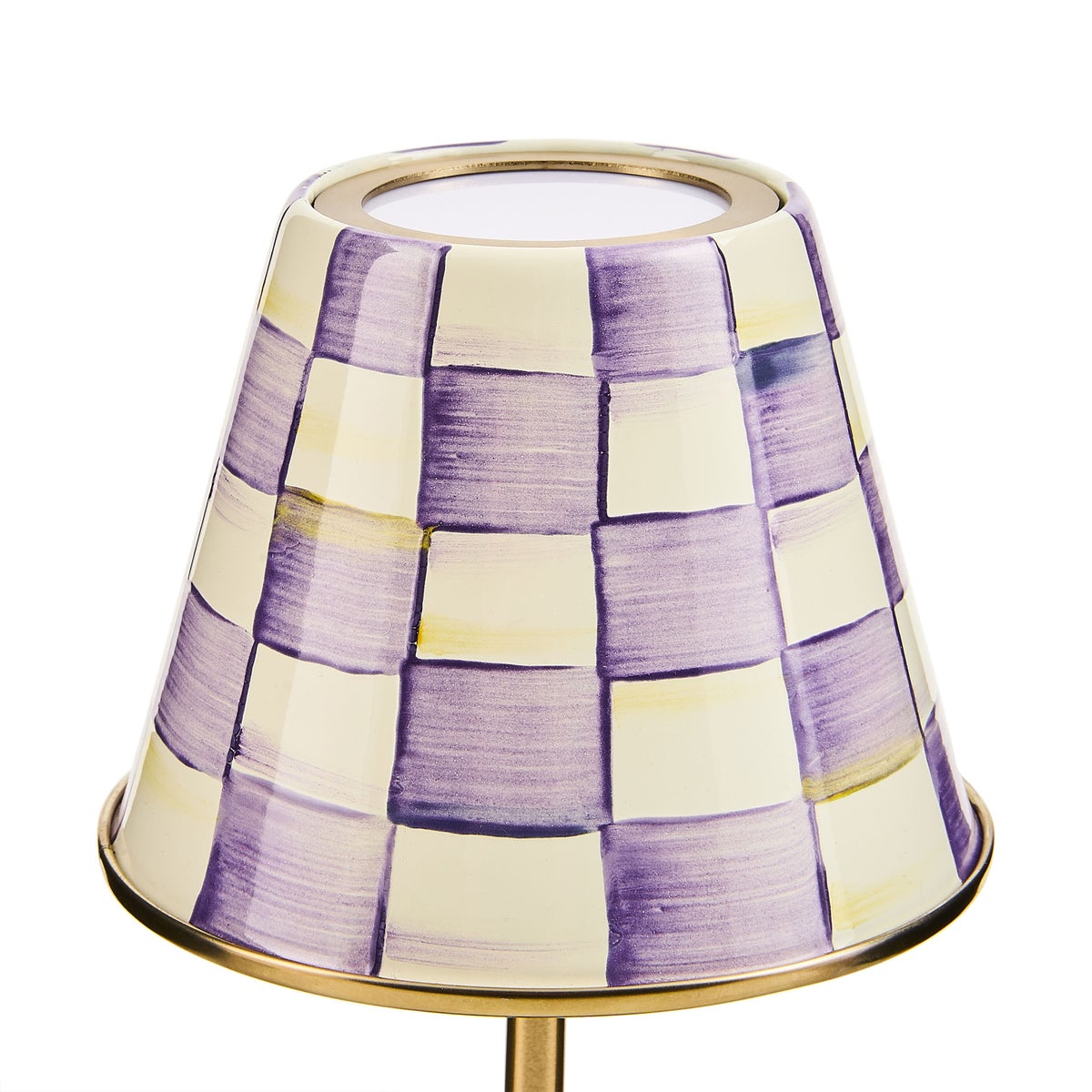 Violet Check LED Rechargeable Cafe Table Lamp - Image 4