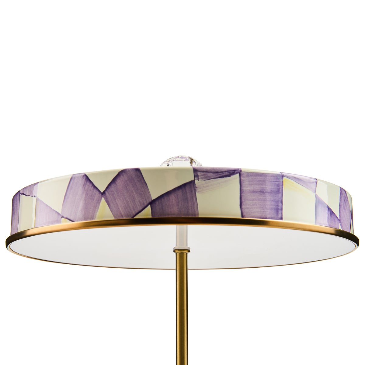 Violet Check LED Rechargeable Disk Table Lamp - Image 4