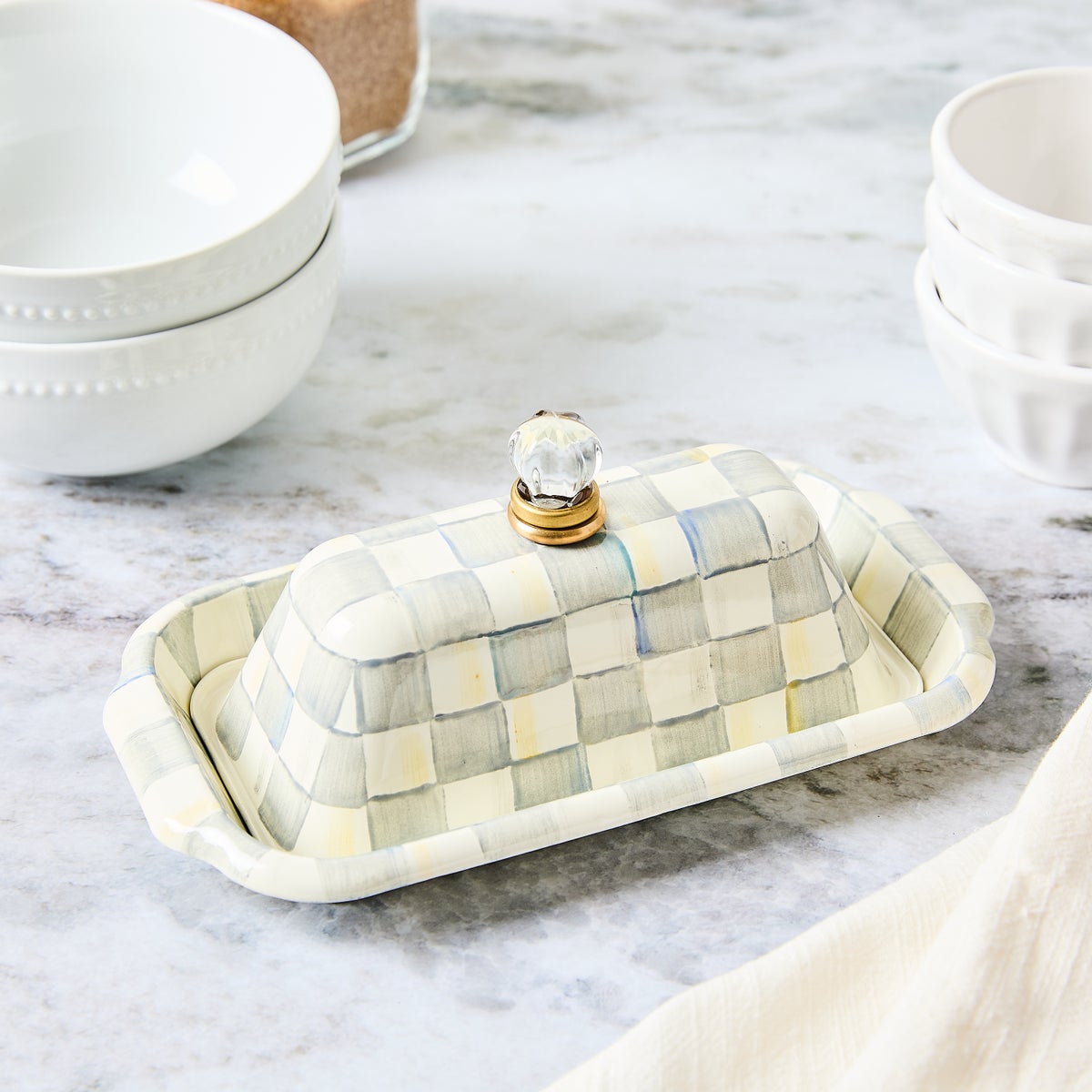 Sterling Check Butter Box - Image 3