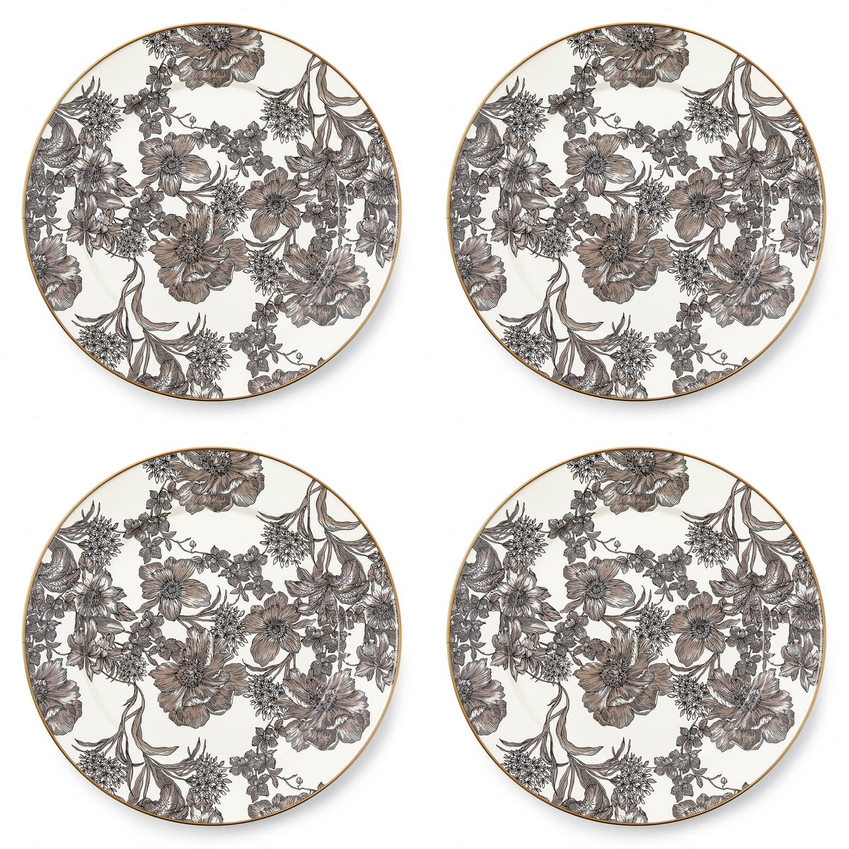 Sterling English Garden Chargers, Set of 4