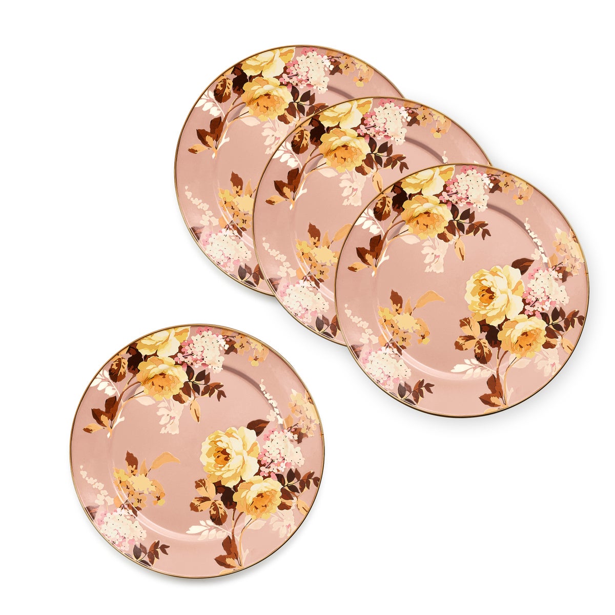 Wild Rose Mauve Chargers, Set of 4