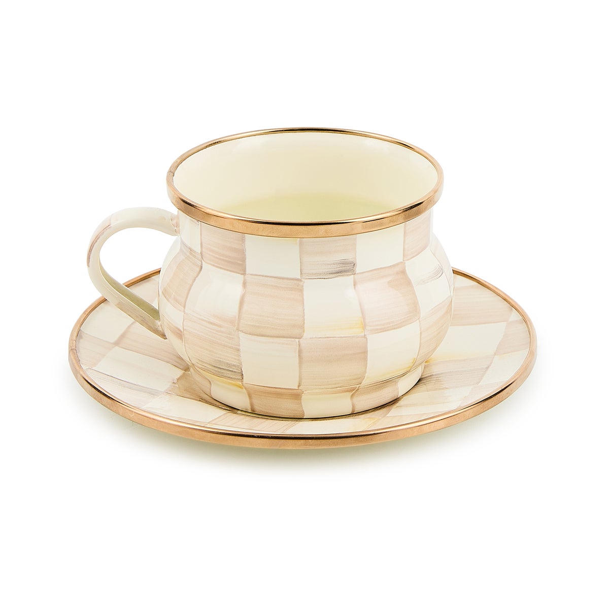 Mocha Check Saucer - Image 3
