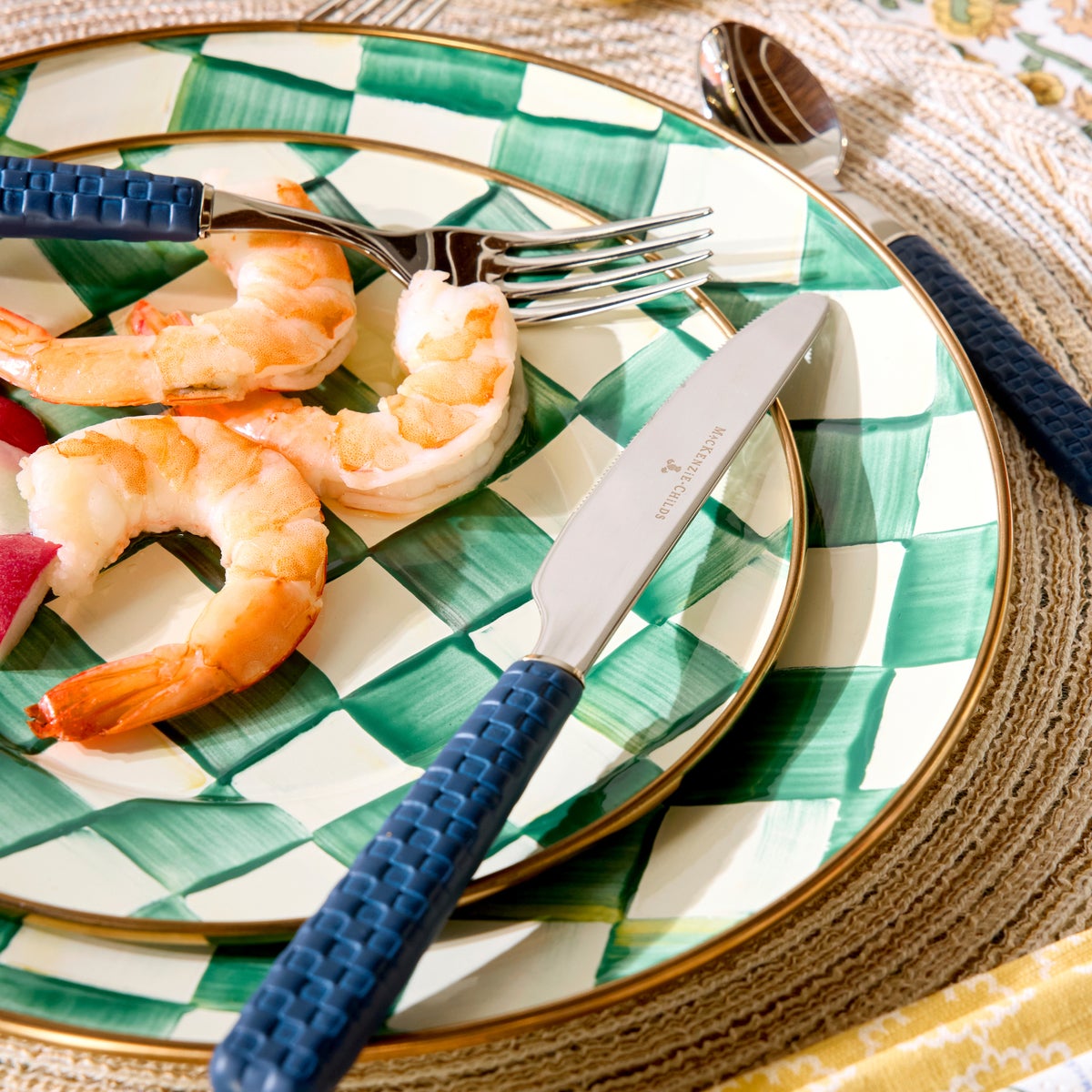 Emerald Check Salad Plate - Image 3