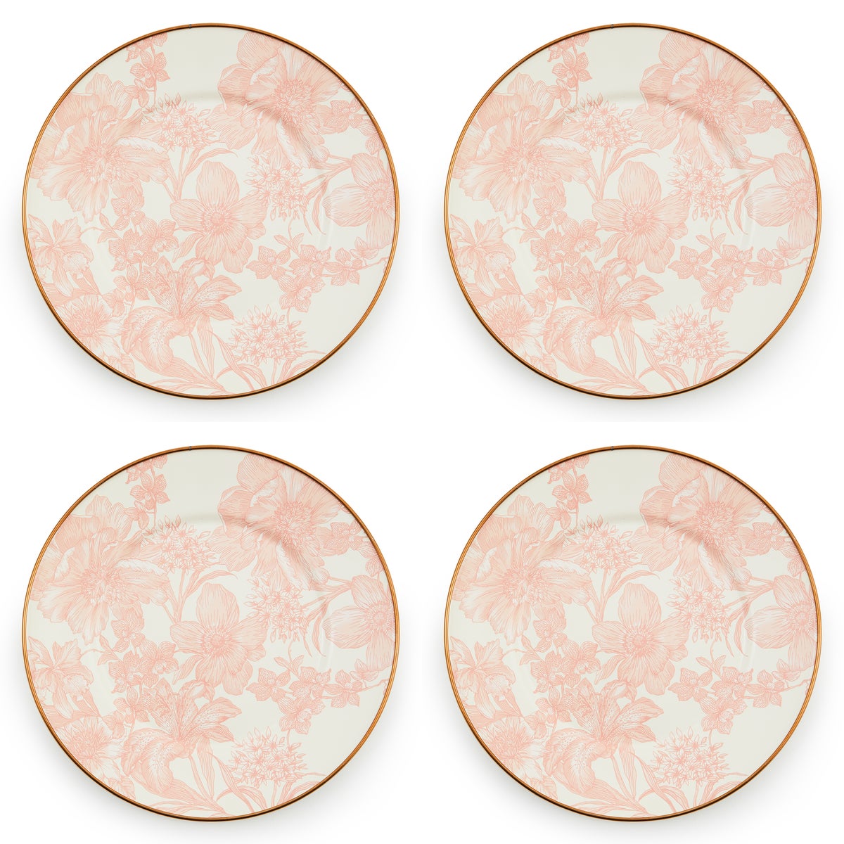 Rosy English Garden Salad Plates, Set of 4
