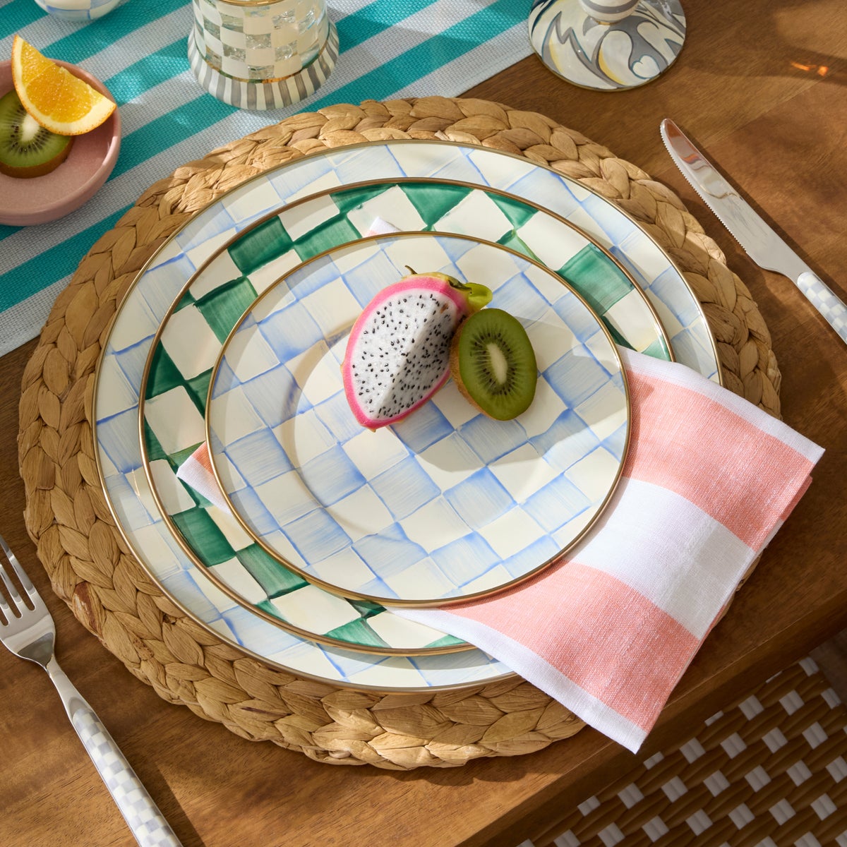 Sky Check Salad/Dessert Plate - Image 2