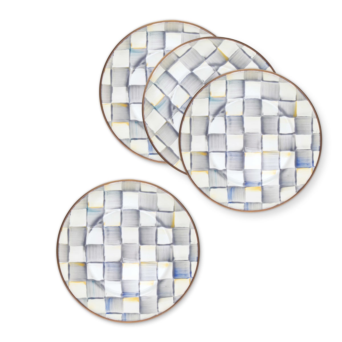 Sterling Check Salad Plates, Set of 4 - Image 2
