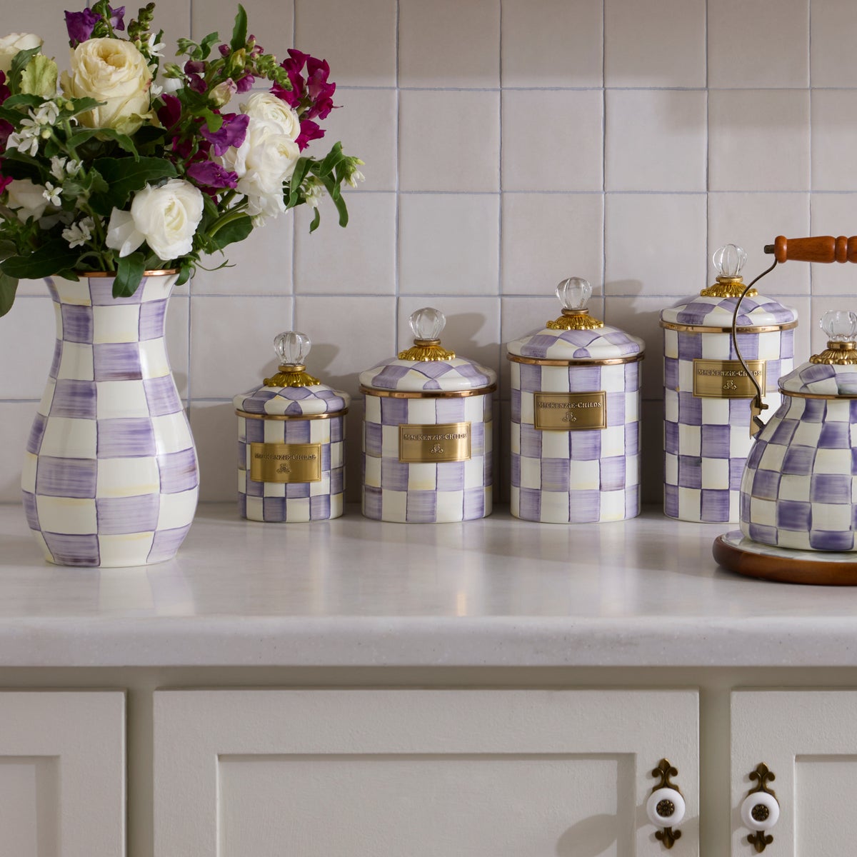 Violet Check Small Canister - Image 2