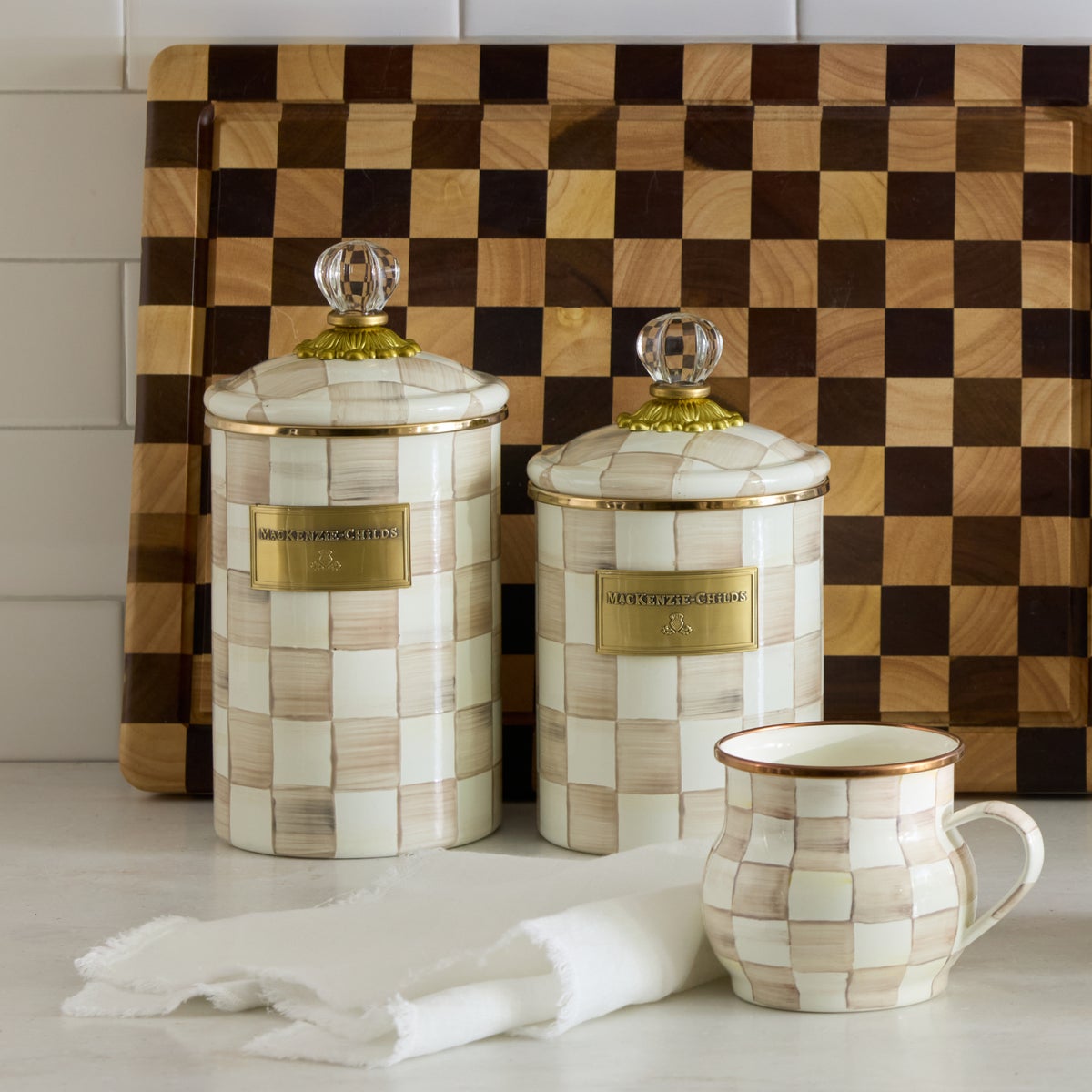 Mocha Check Medium Canister - Image 5