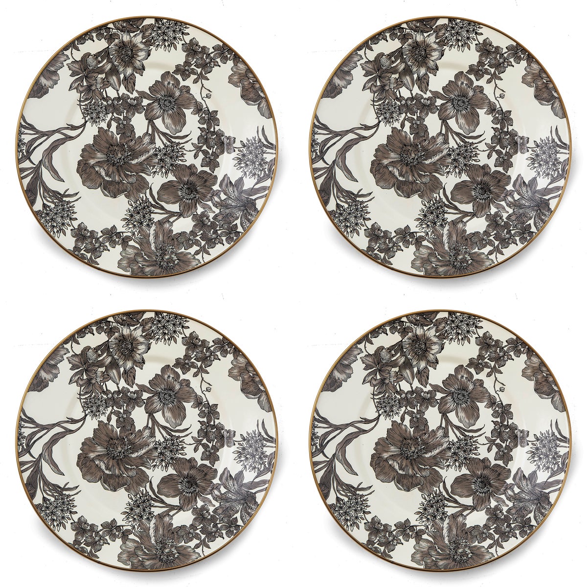 Sterling English Garden Enamel Dinner Plate, Set of 4