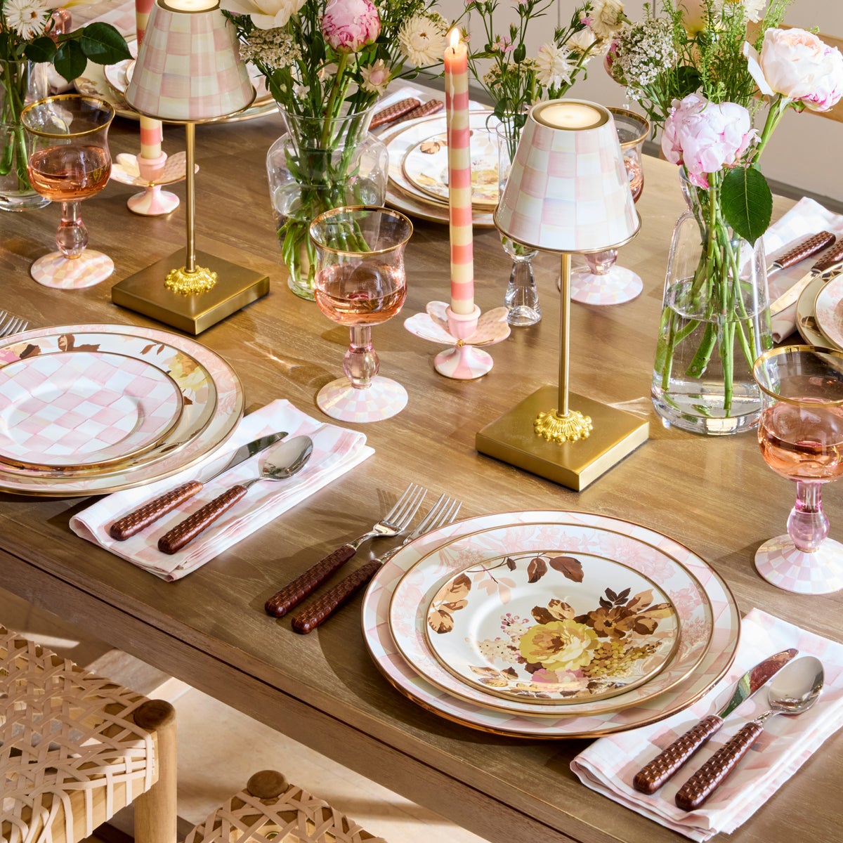 Rosy Check Dinner Plate - Image 5