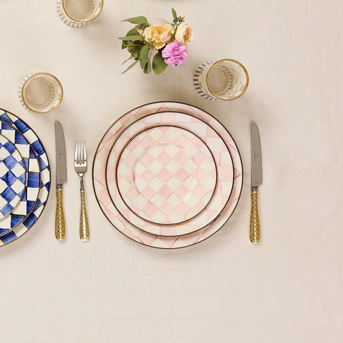 Rosy Check Dinner Plate - Image 7