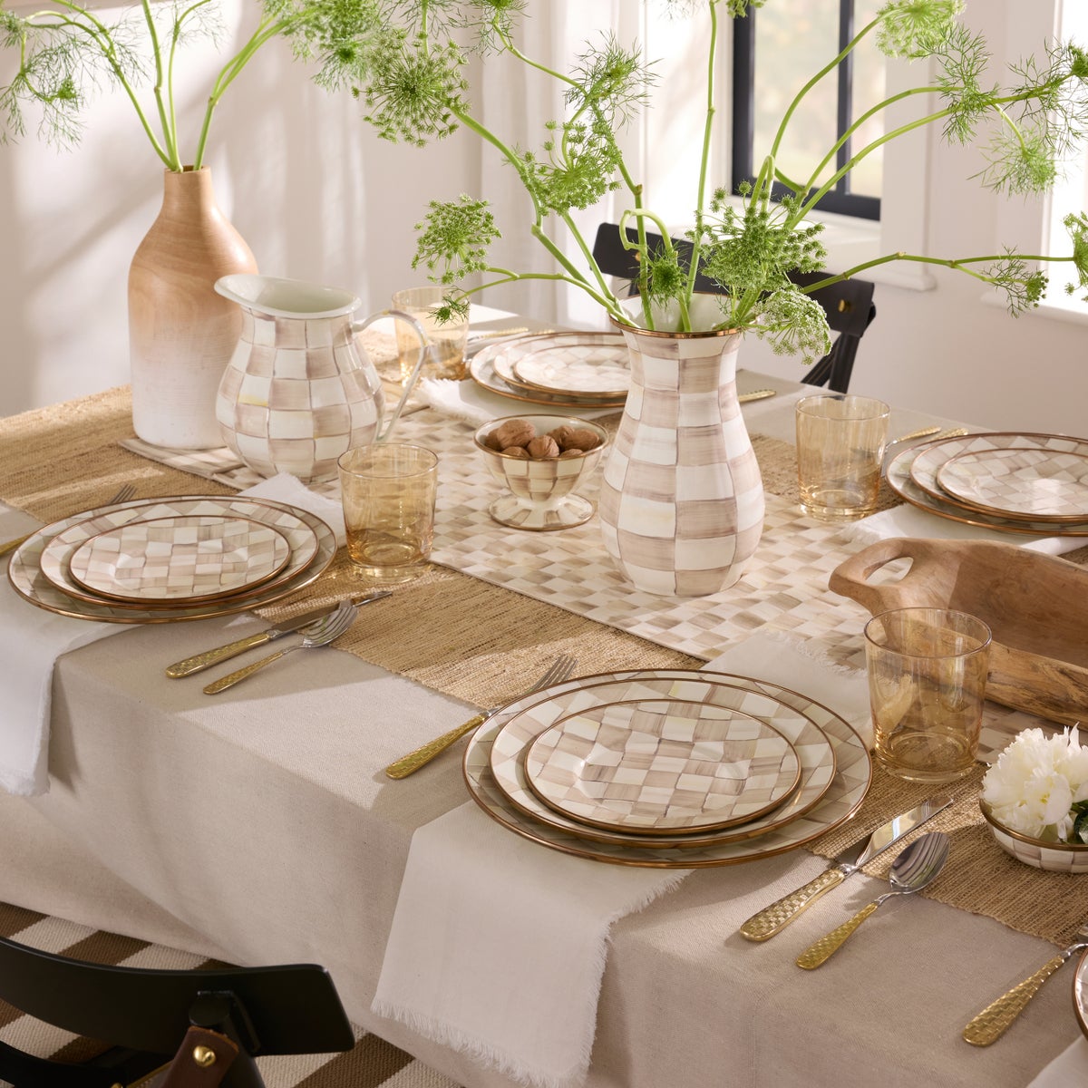 Mocha Check Dinner Plate - Image 8