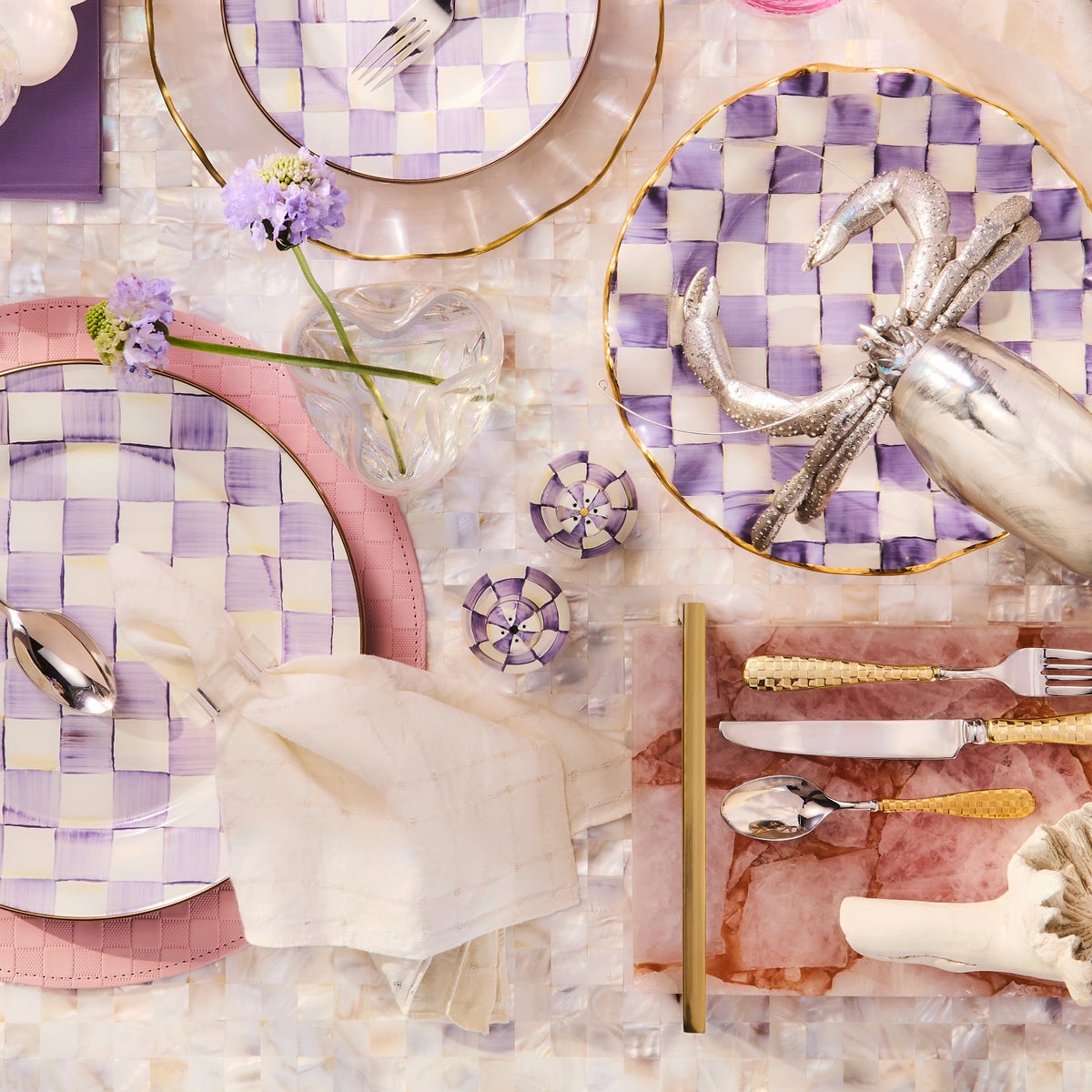 Violet Check Salt & Pepper Shakers - Image 5
