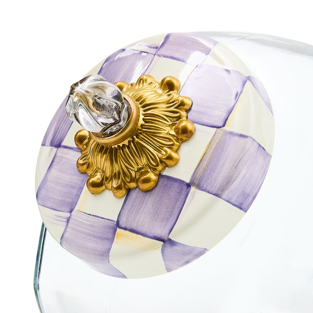 Cookie Jar with Violet Check Lid - Image 3