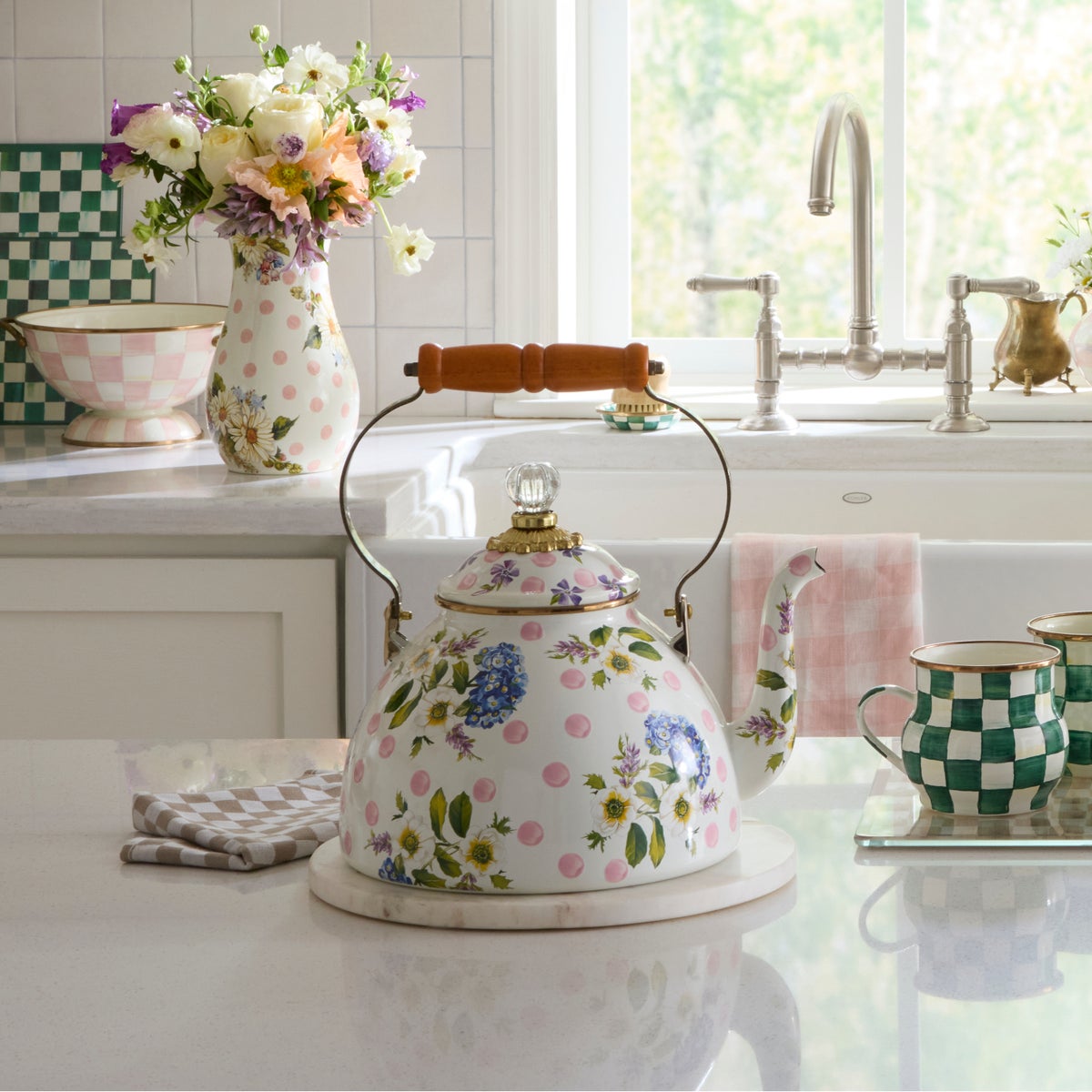 Wildflowers Pink 3 Qt. Tea Kettle - Image 2