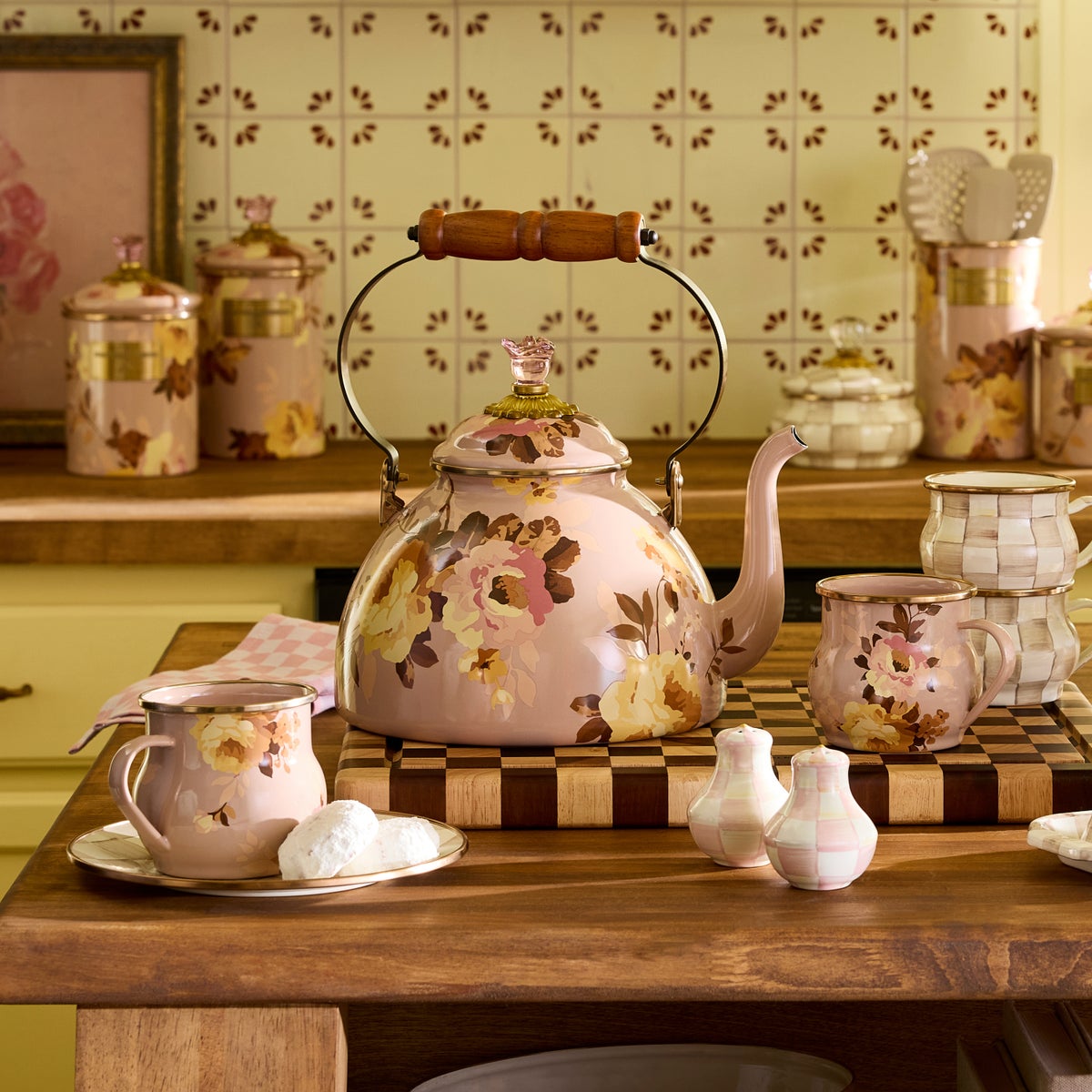 Wild Rose Mauve 3 Quart Tea Kettle - Image 2