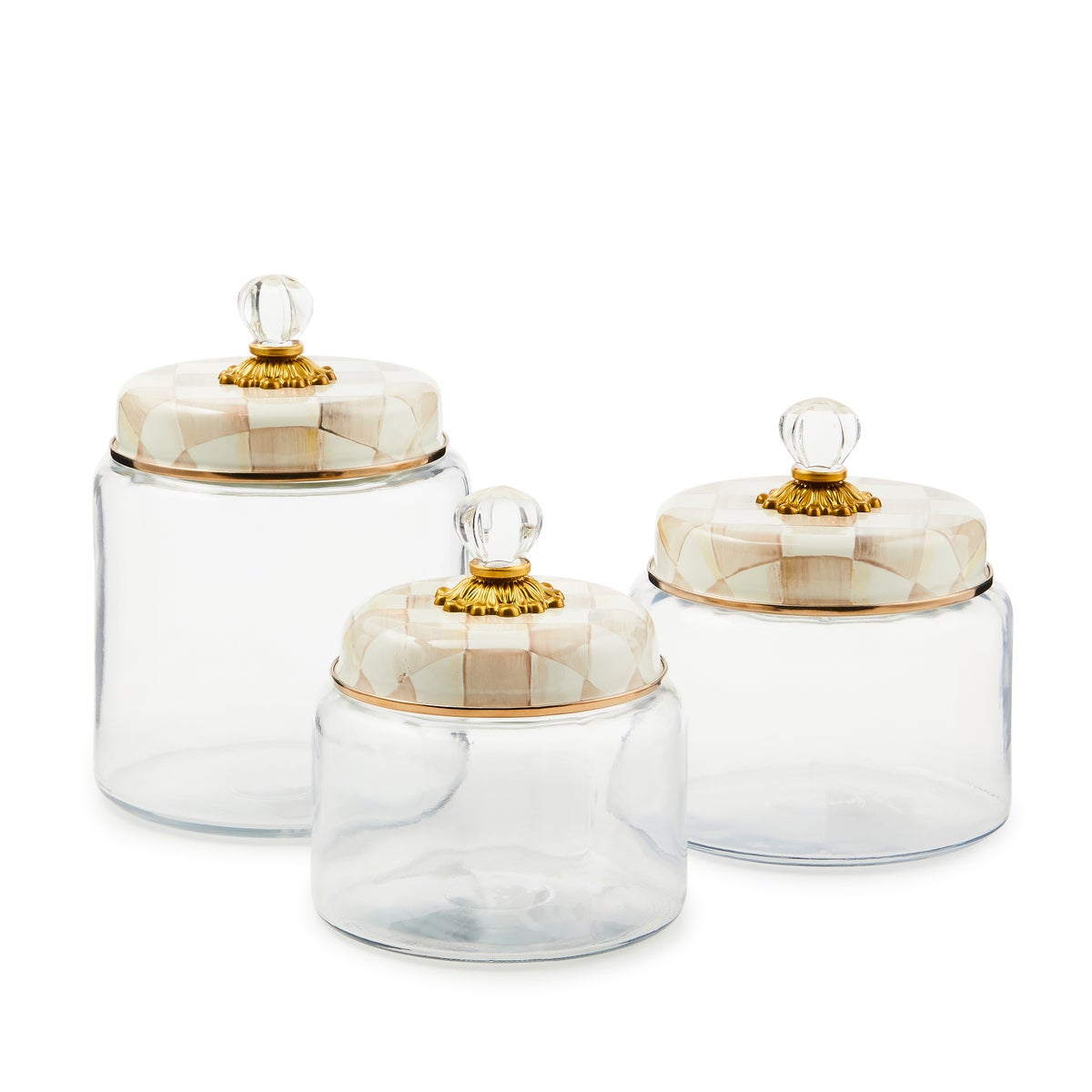 Mocha Check Small Kitchen Canister - Image 3