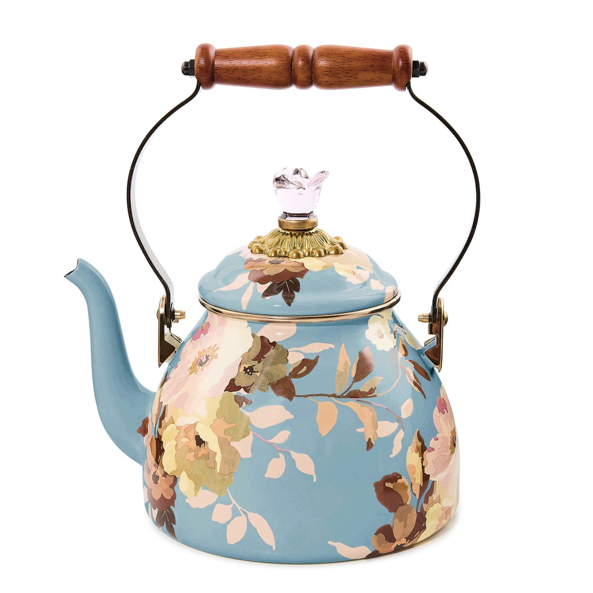 Wild Rose Slate 2 Quart Tea Kettle