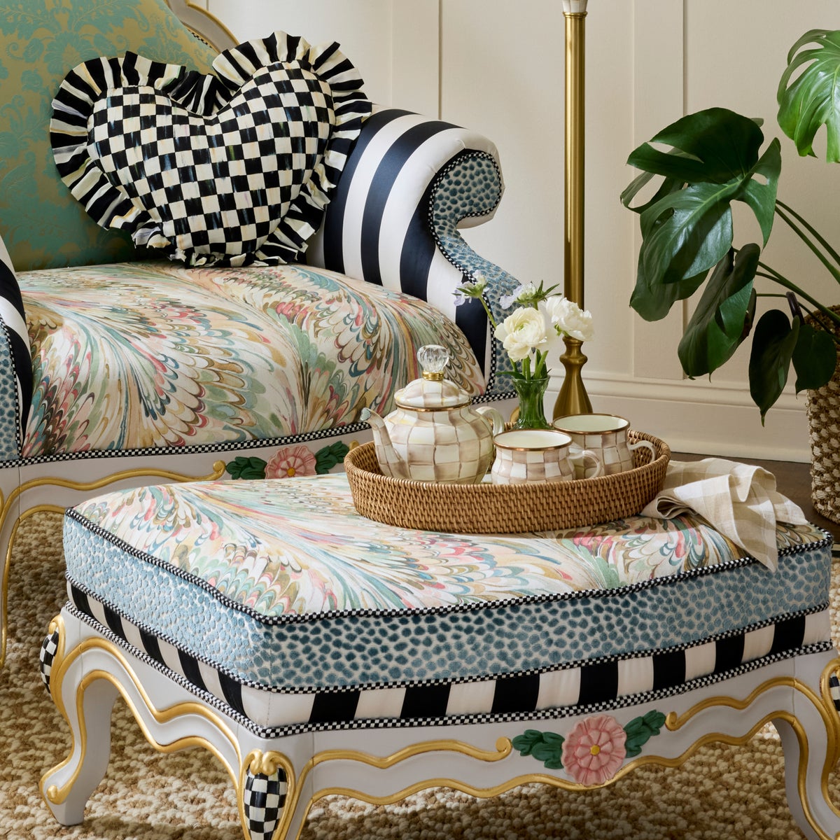 Mocha Check 4 Cup Teapot - Image 7