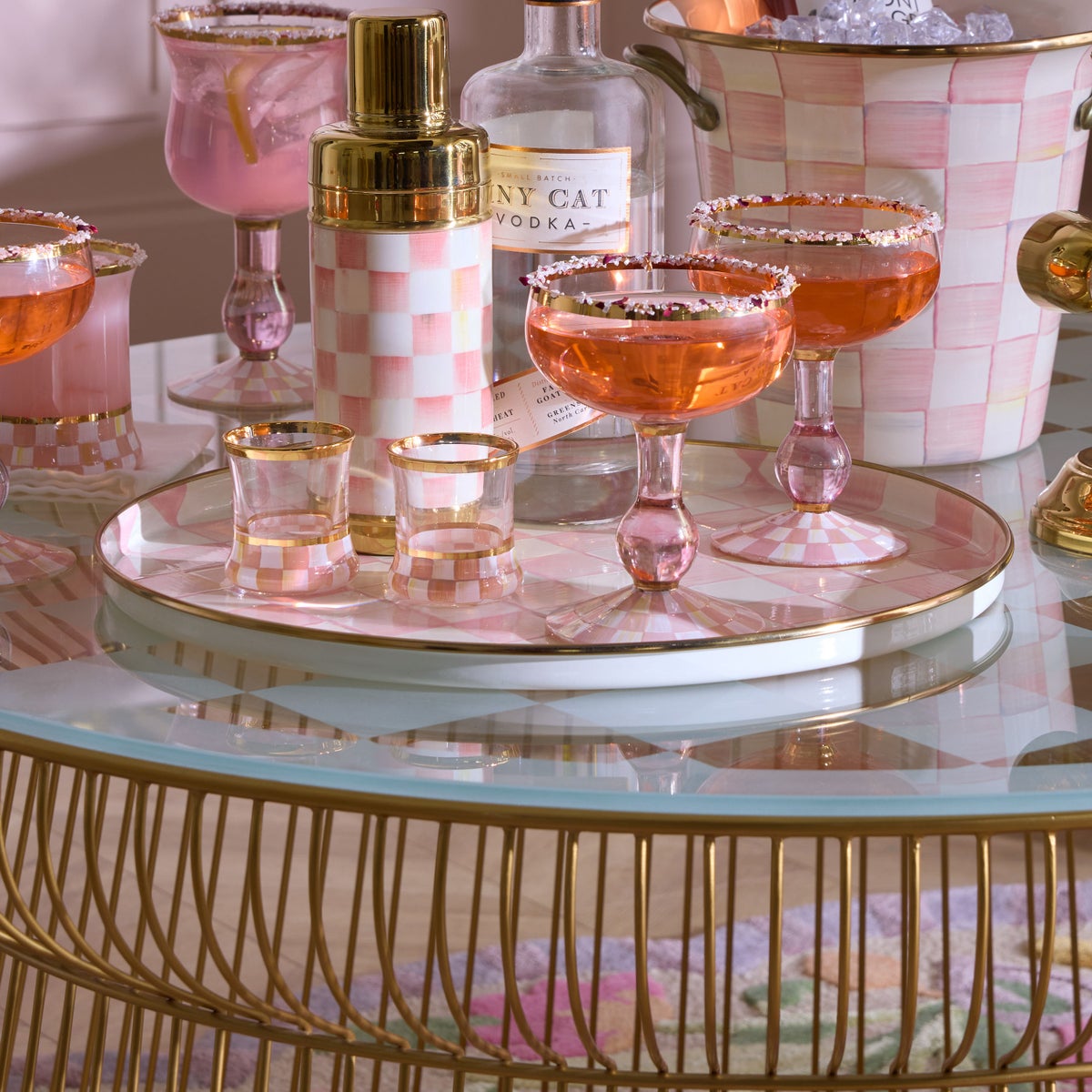 Rosy Check Round Tray - Image 2