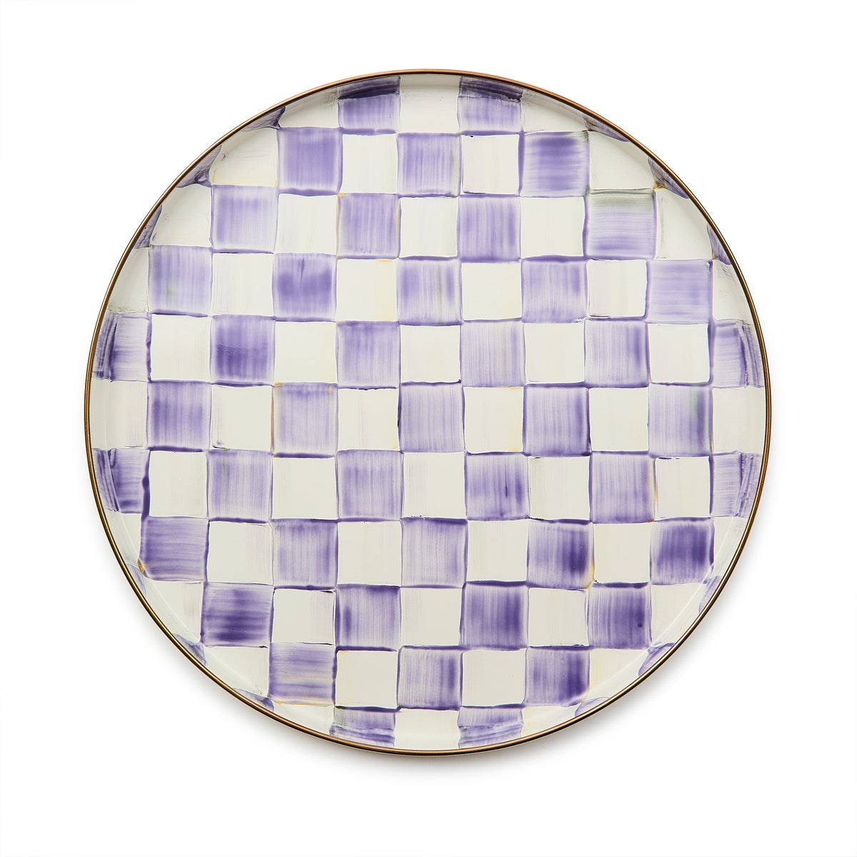 Violet Check Round Tray - Image 3