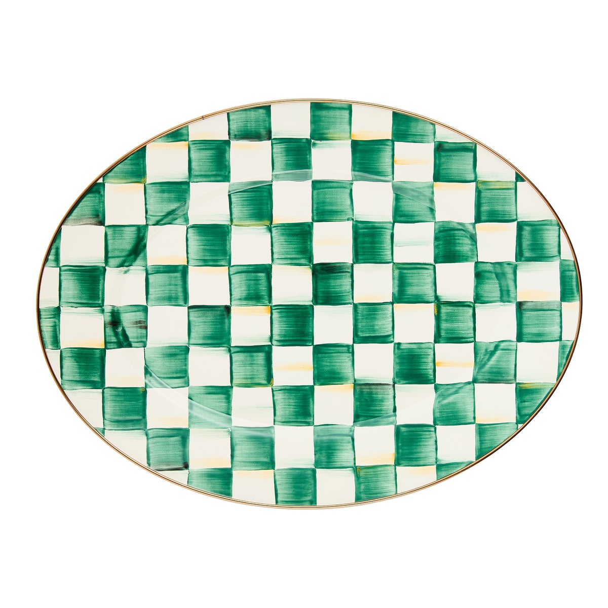 Emerald Check Medium Oval Platter