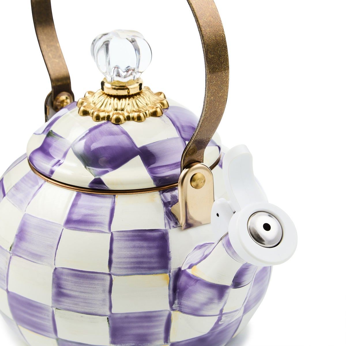 Violet Check Whistling Tea Kettle - Image 3