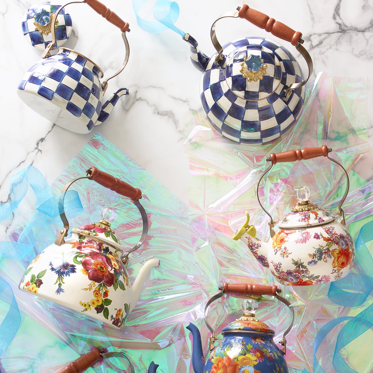 White Flower Market Whistling Tea Kettle - Image 7