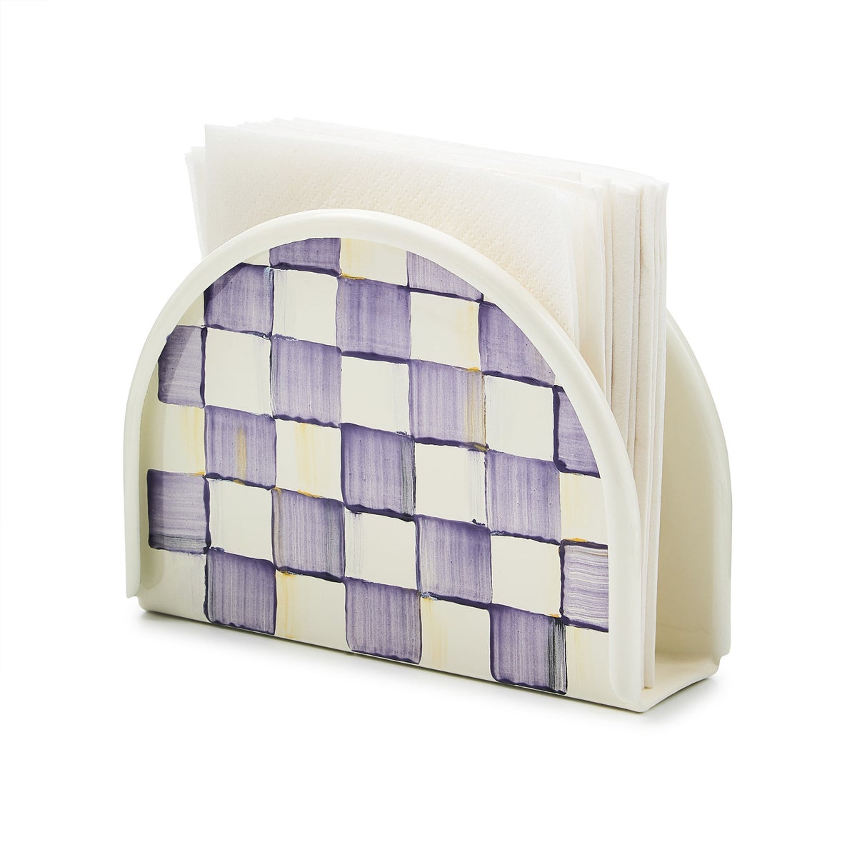Violet Check Napkin Holder - Image 3