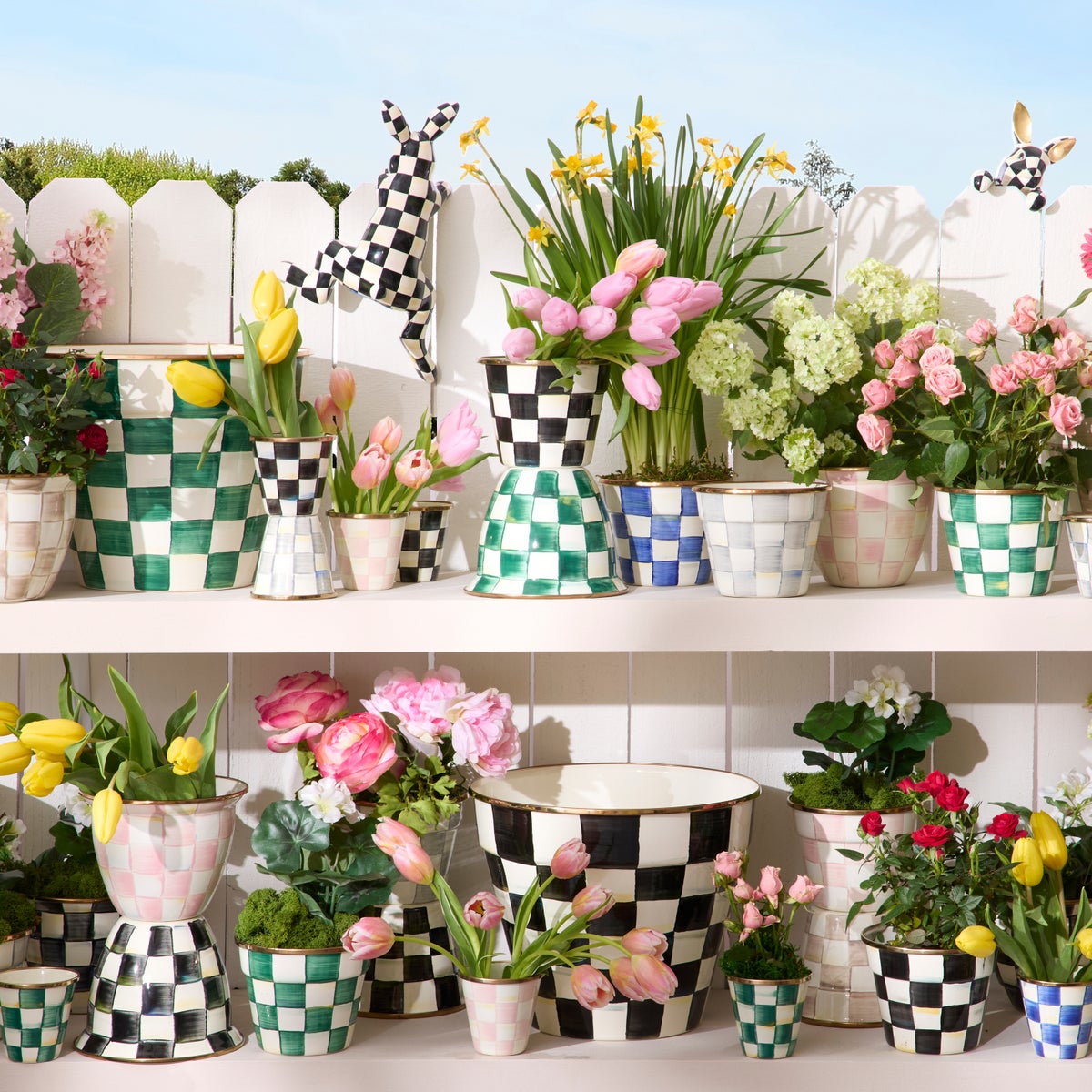 Emerald Check Large Flower Pot - Image 3