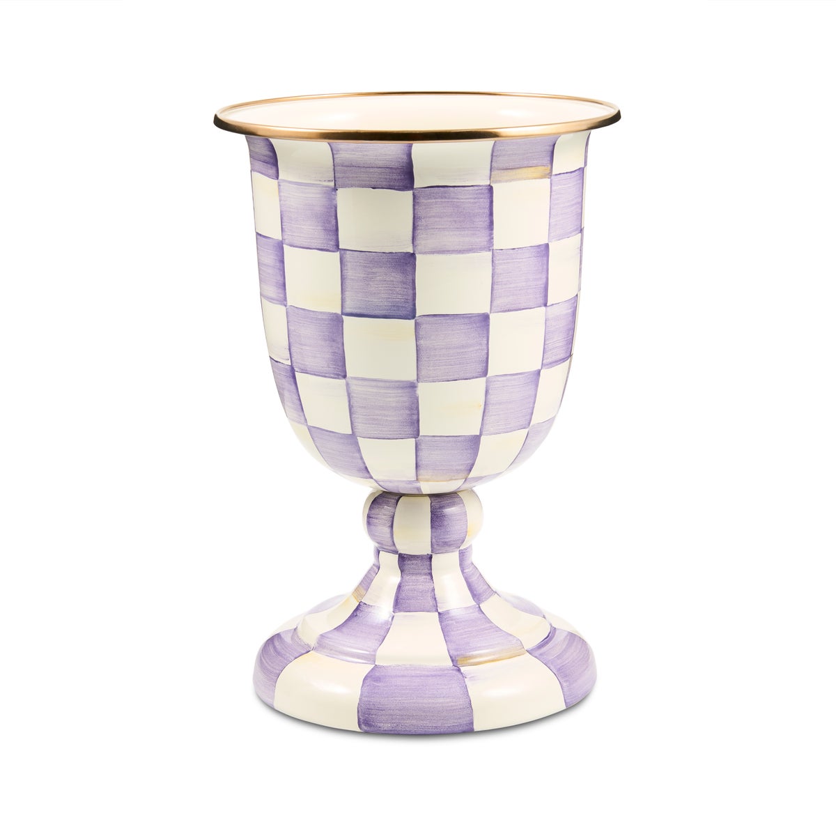 Violet Check Pedestal Vase