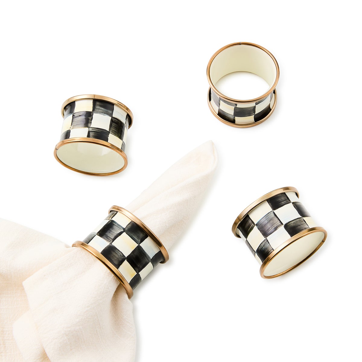 Courtly Check Napkin Rings, Set of 4 - Image 5