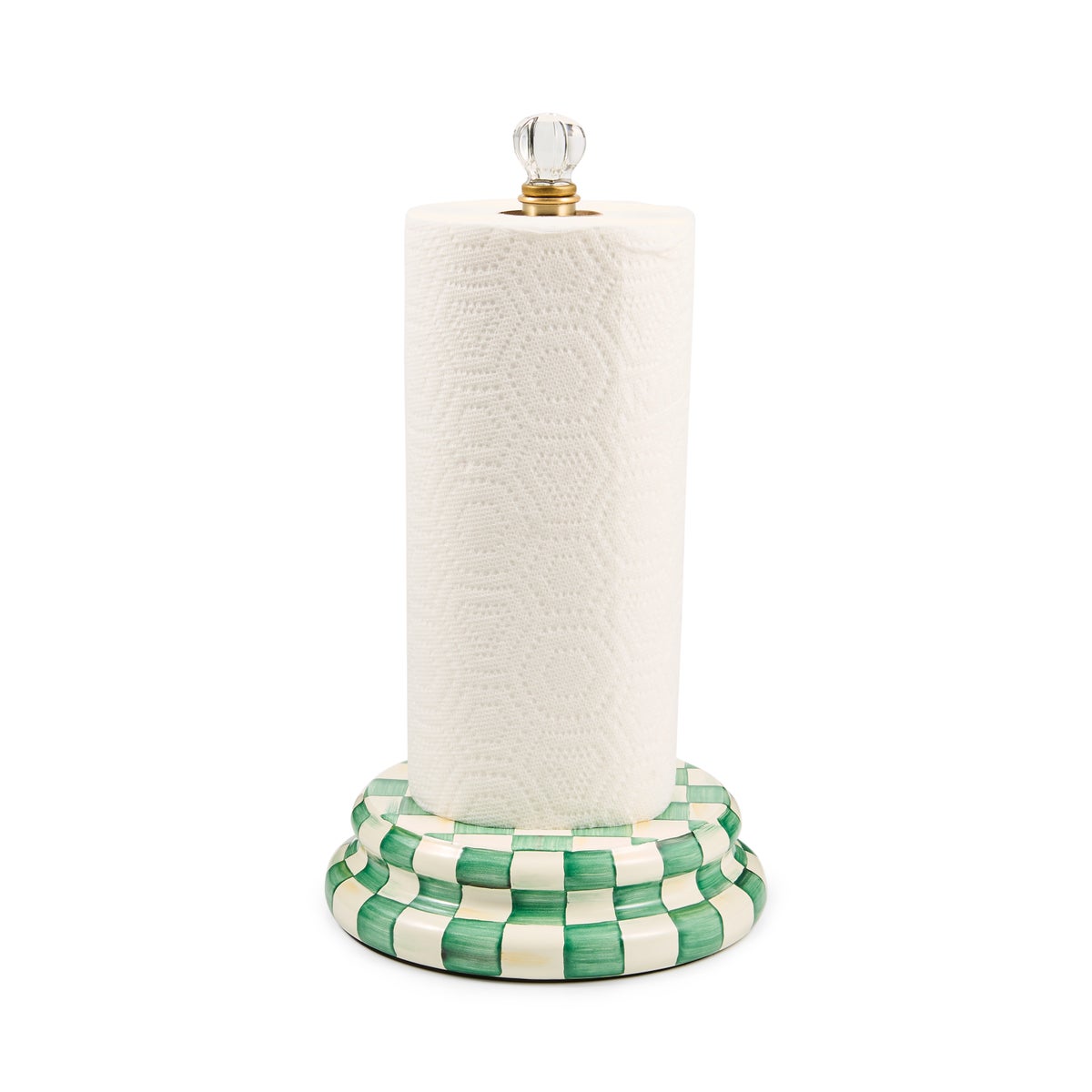 Emerald Check Paper Towel Holder - Image 3