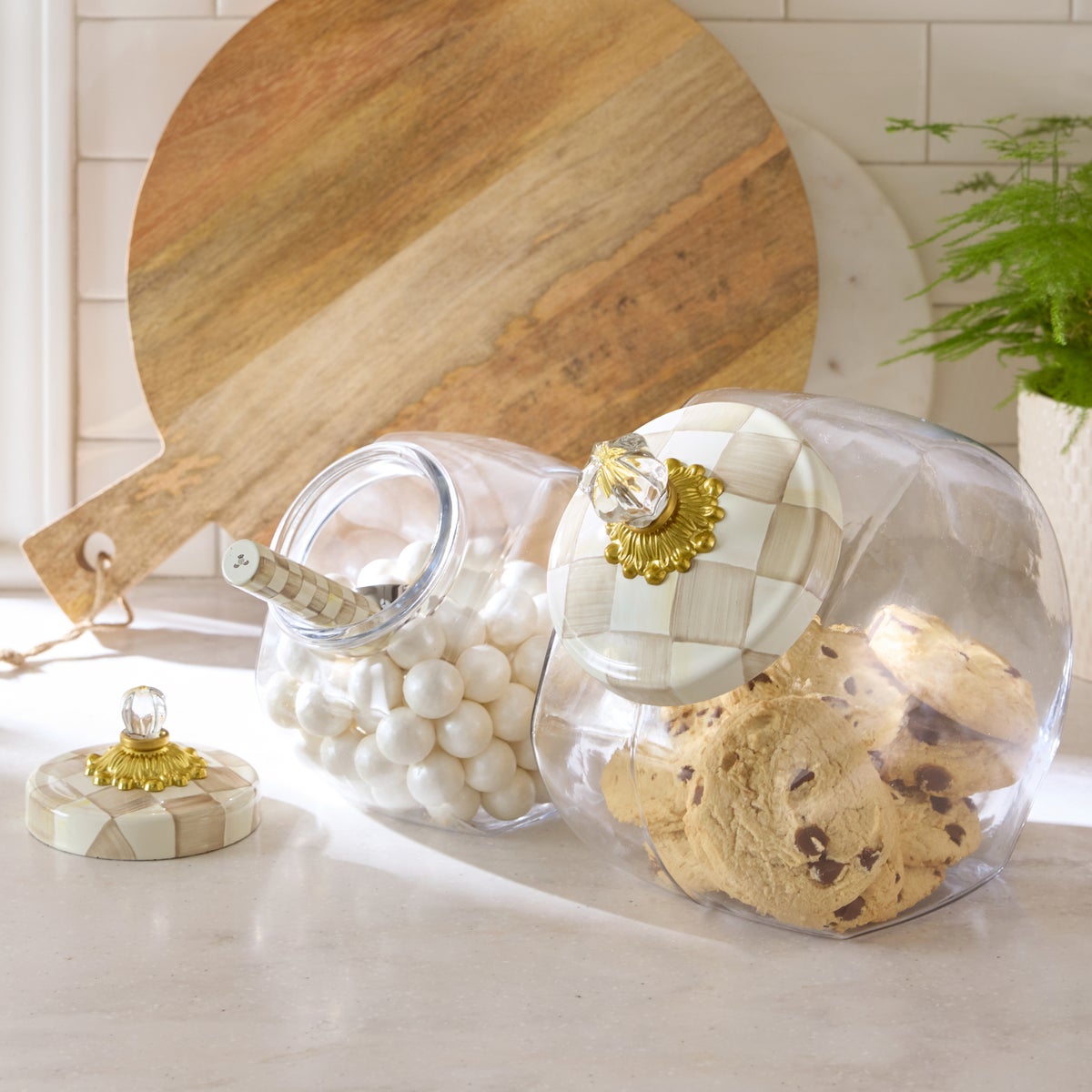 Sweets Jar with Mocha Check Lid - Image 2