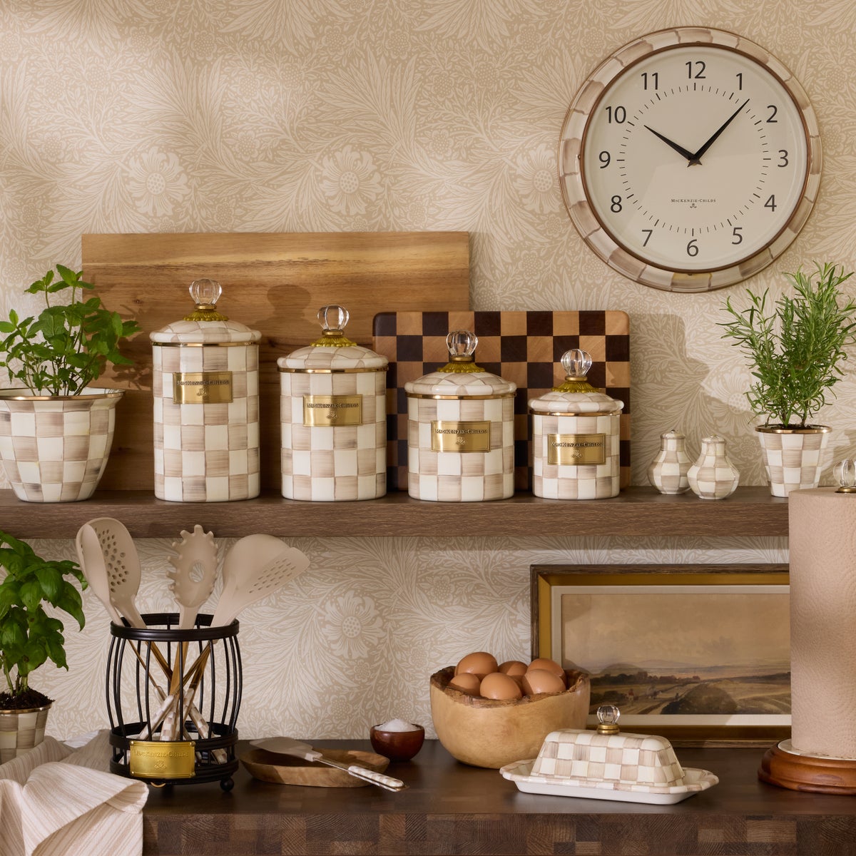 Mocha Check Demi Canister - Image 7