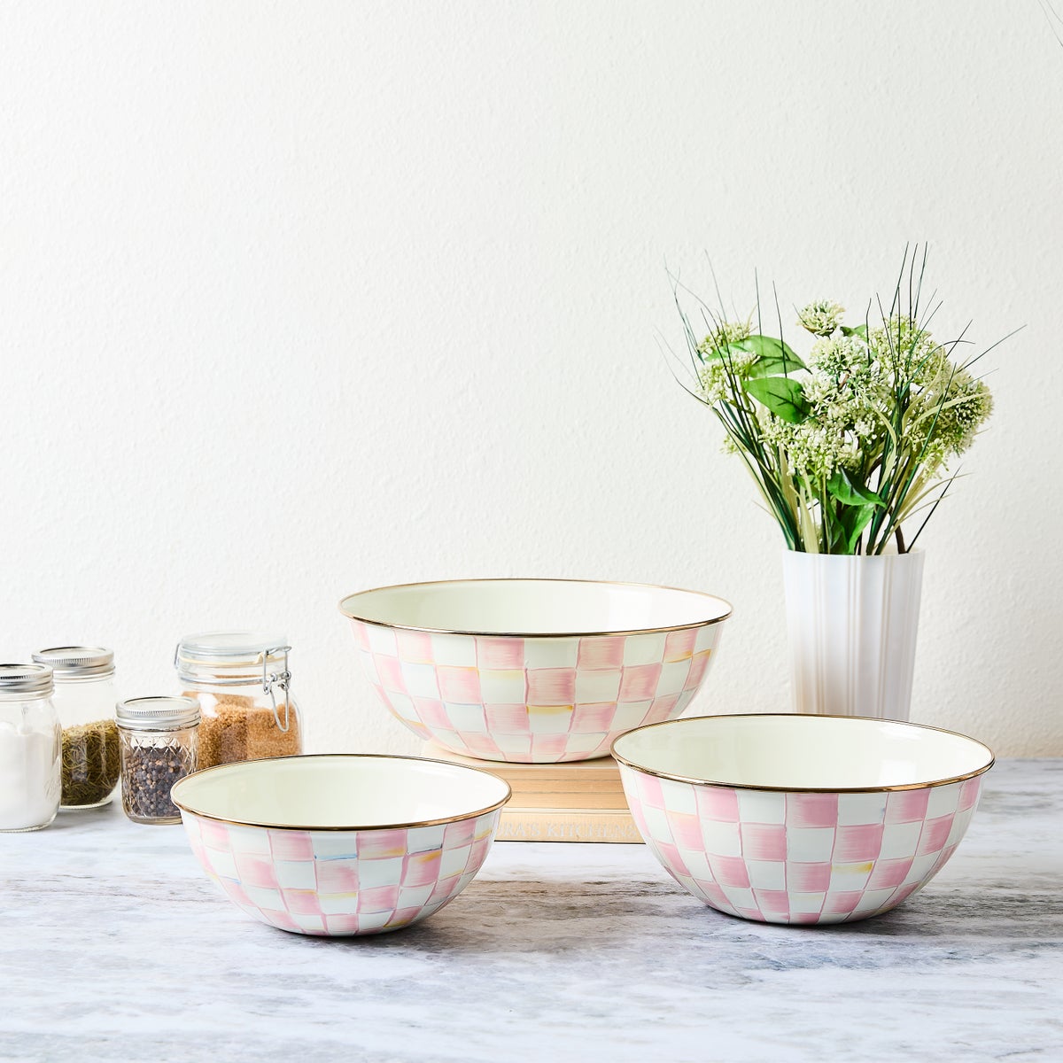 Rosy Check Mixing Bowls, Set of 3 - Image 2