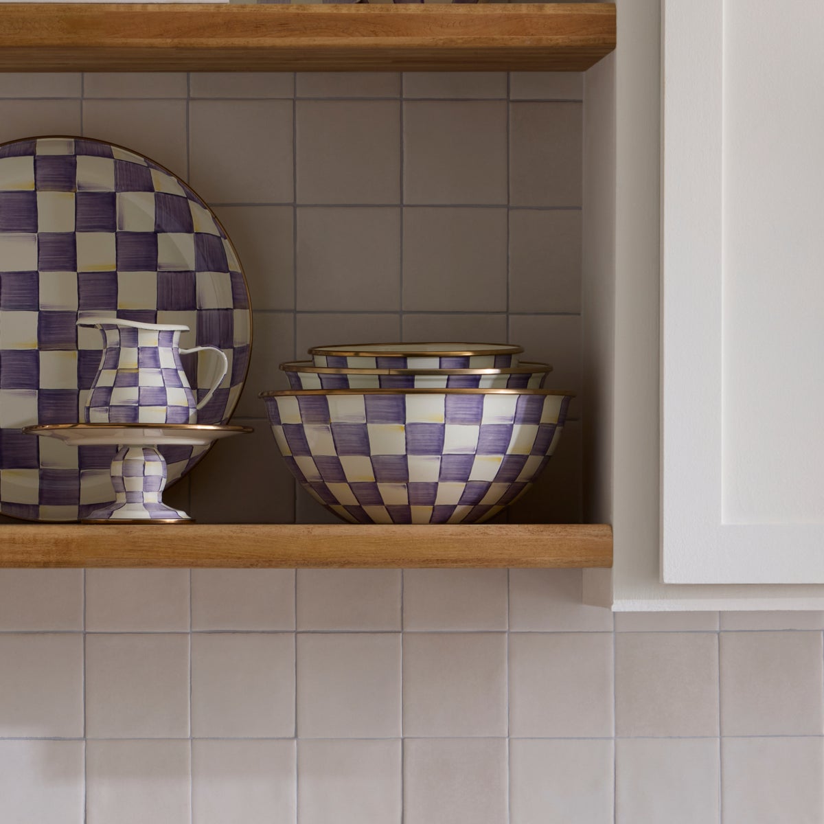 Violet Check Small Everyday Bowl - Image 5