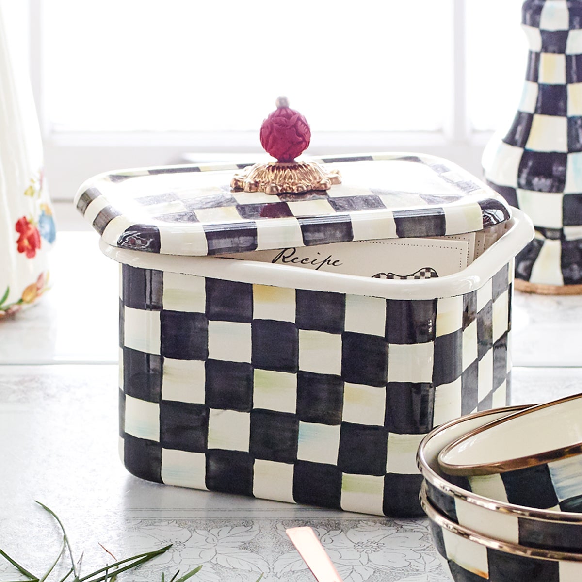 Courtly Check Recipe Box - Image 4