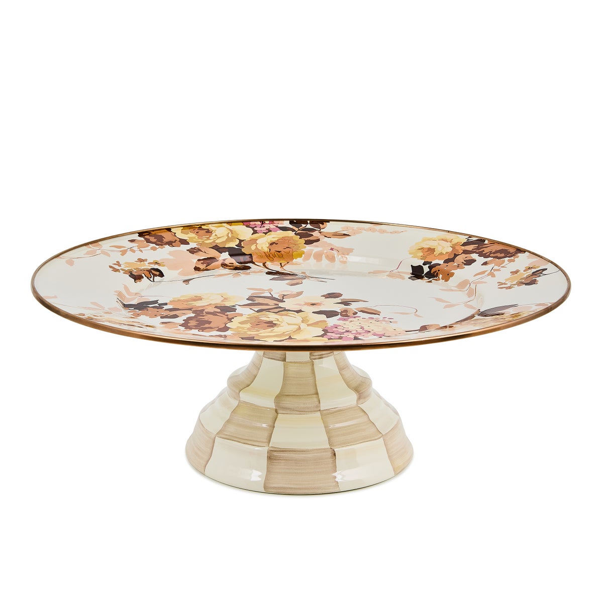 Wild Rose White Large Pedestal Platter