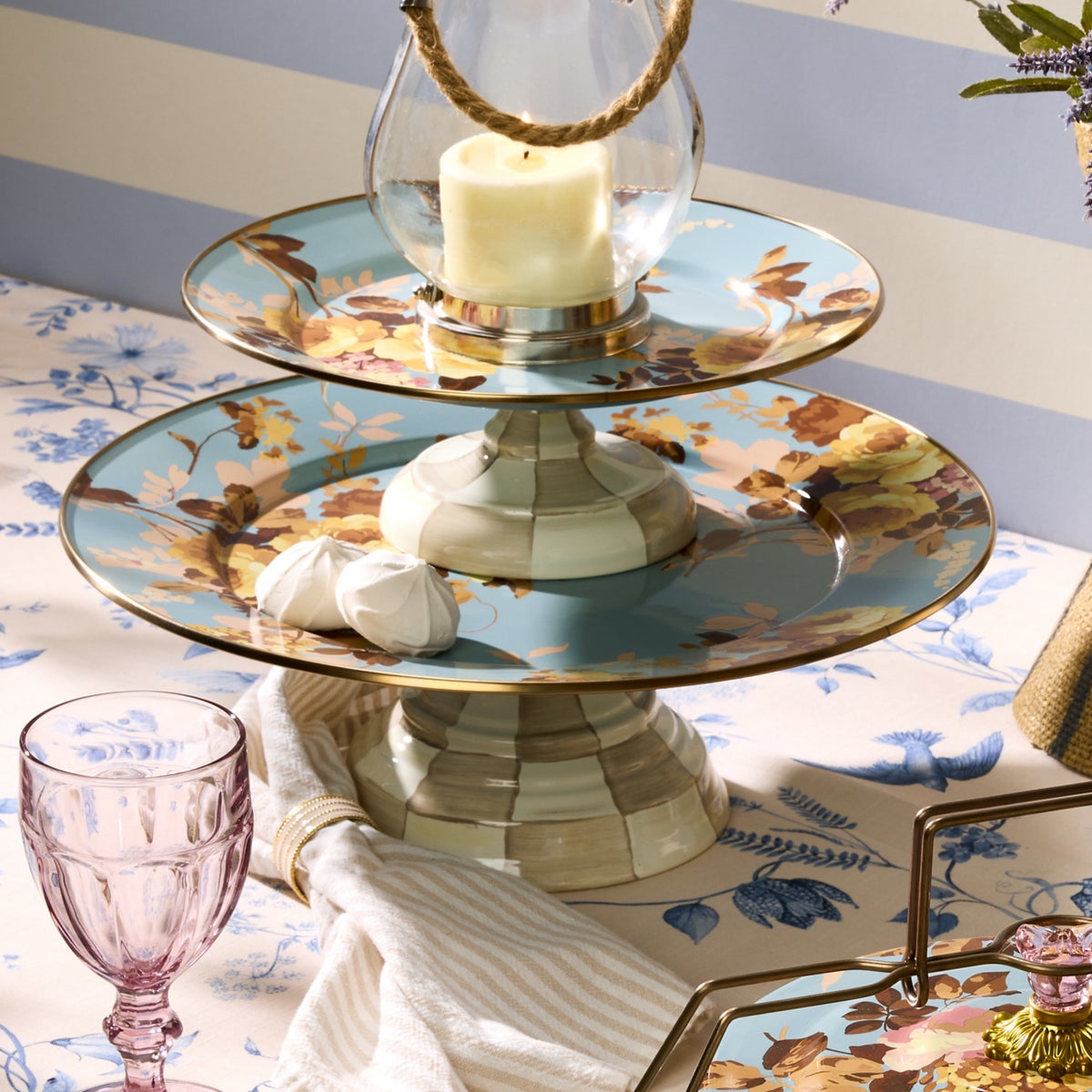 Wild Rose Slate Large Pedestal Platter - Image 5