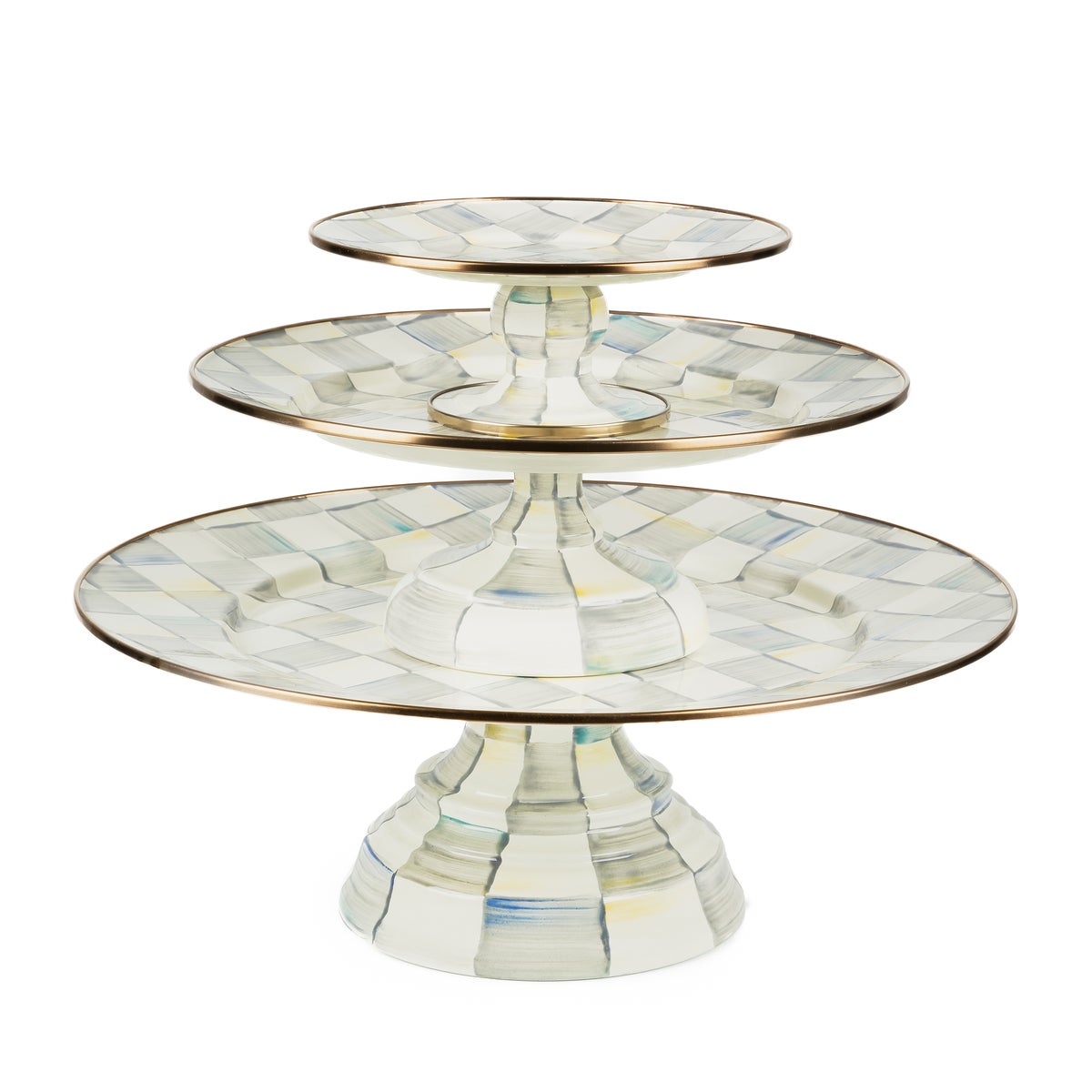 Sterling Check Small Pedestal Platter - Image 4