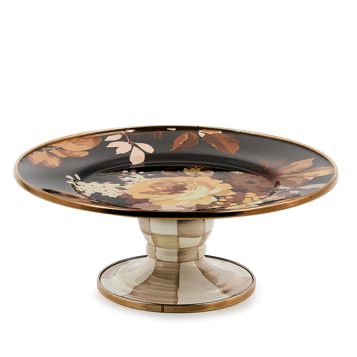 Wild Rose Brown Mini Pedestal Platter