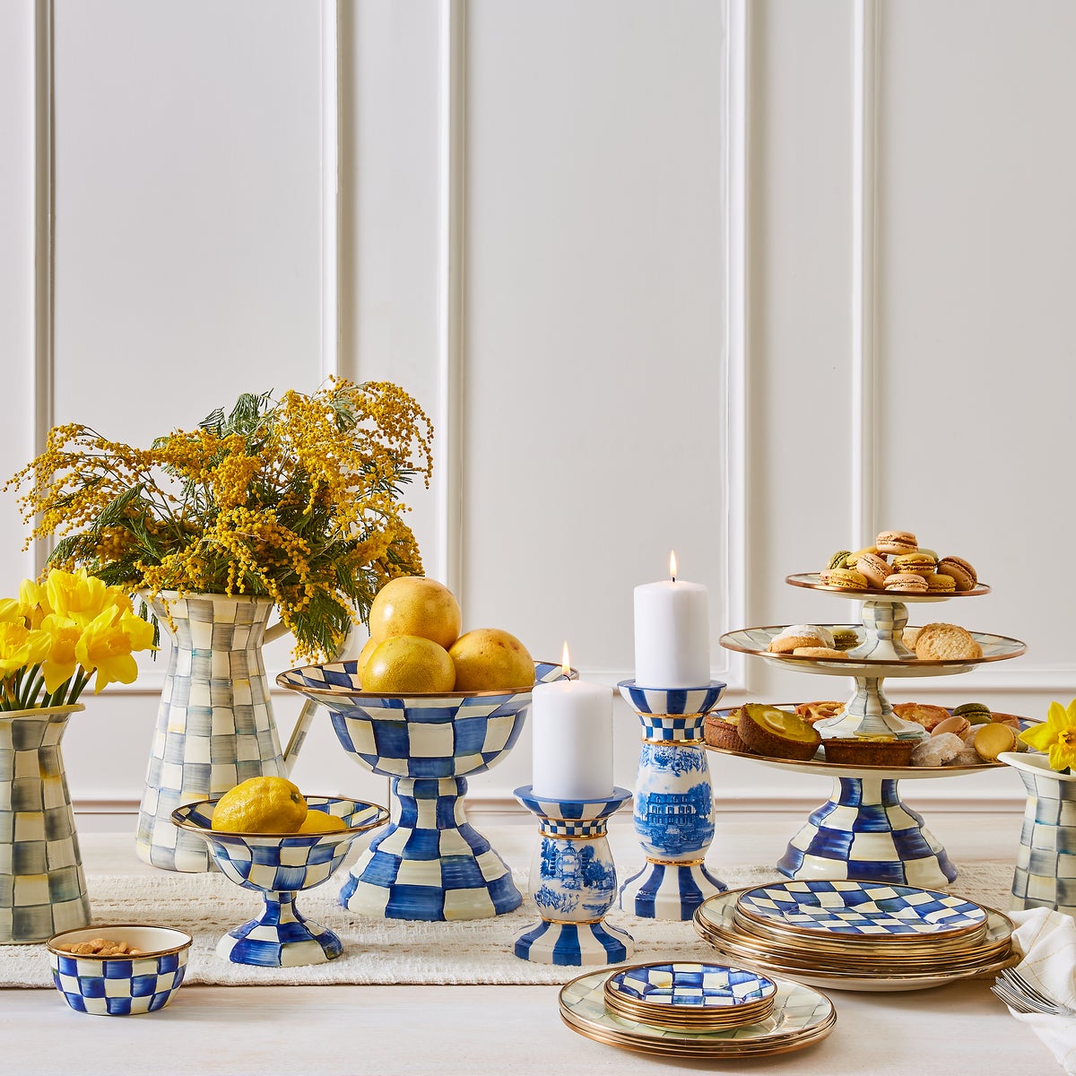 Sterling Check Mini Pedestal Platter - Image 8