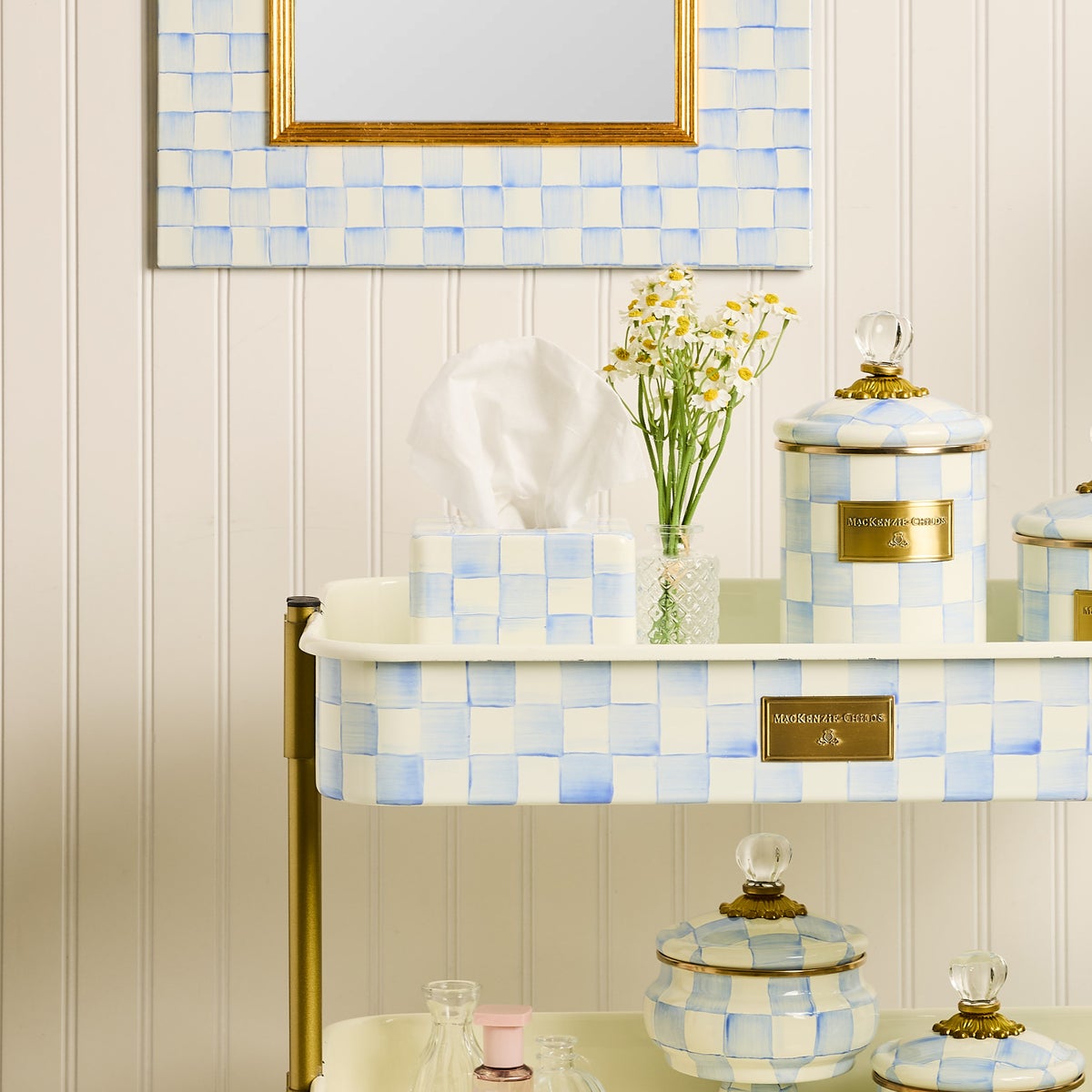 Sky Check Boutique Tissue Box Cover - Image 4