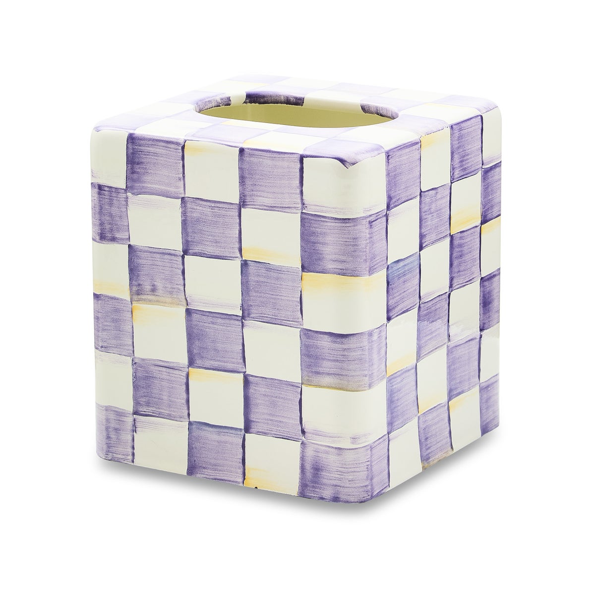 Violet Check Boutique Tissue Box Cover