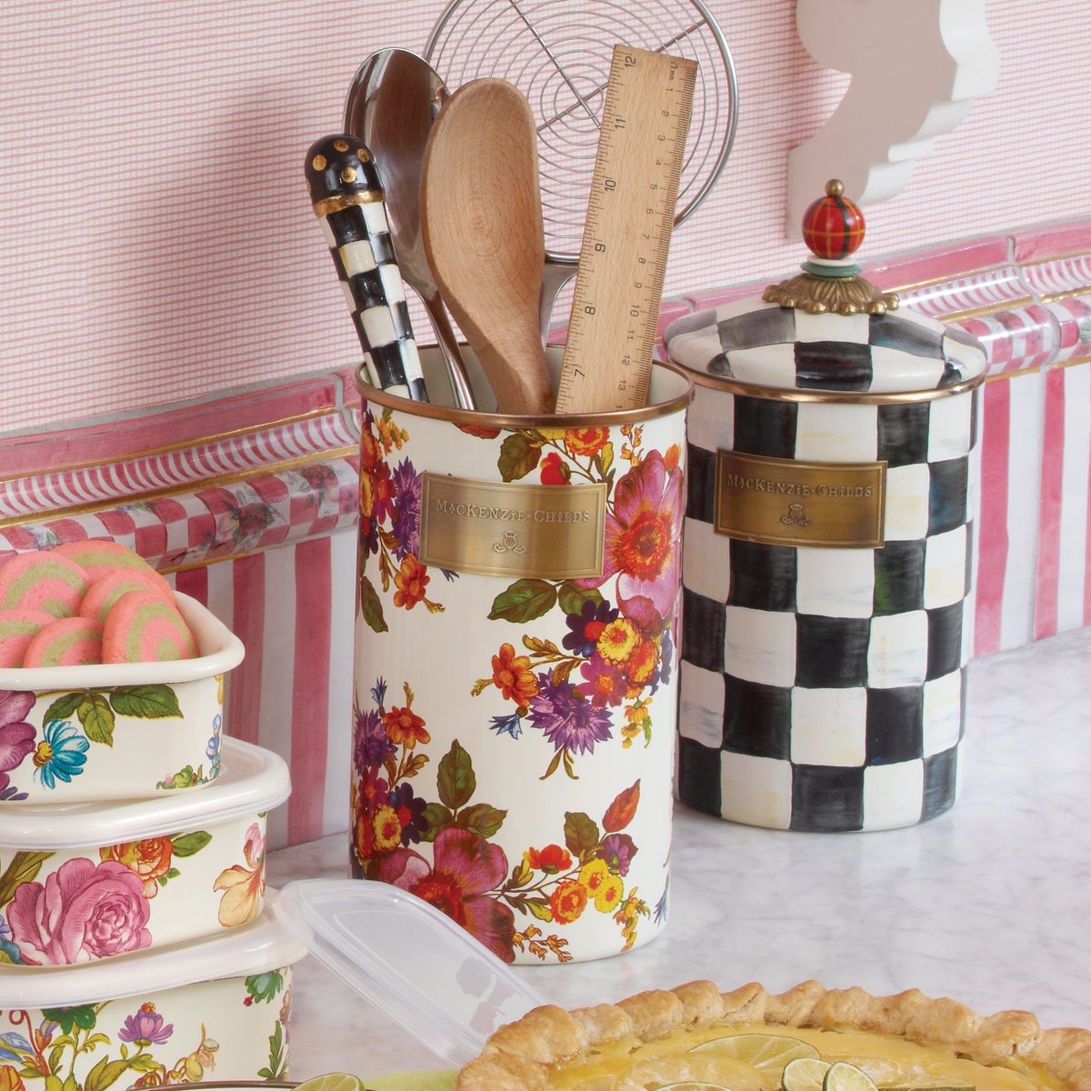 White Flower Market Utensil Holder - Image 2